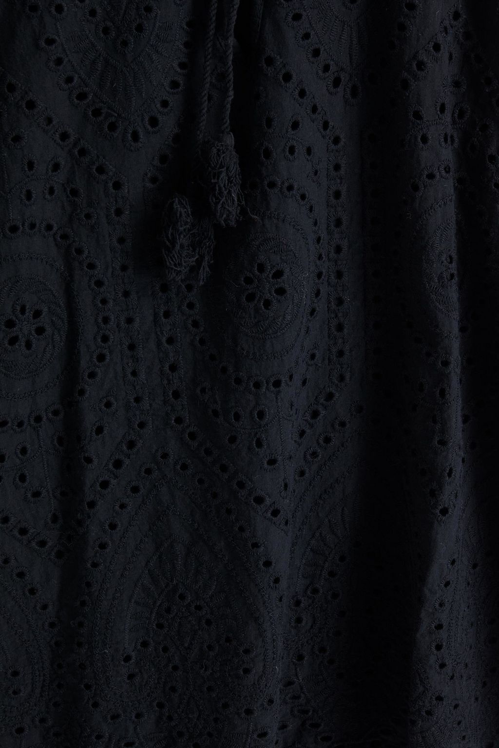 CHARLI Lucie jersey-paneled broderie anglaise cotton top