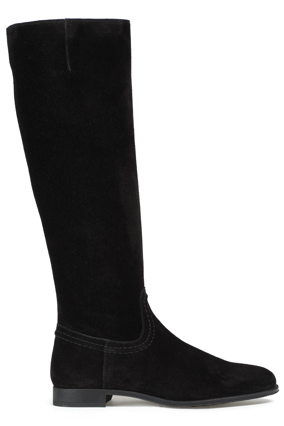 Shop Tod's Suede Knee Boots In Black