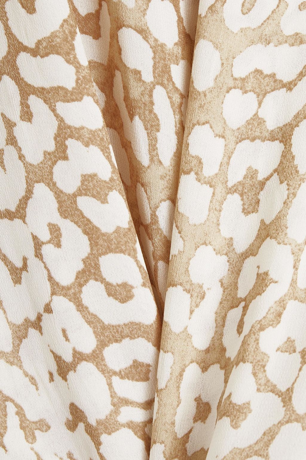 GANNI Leopard-print crepe midi wrap dress
