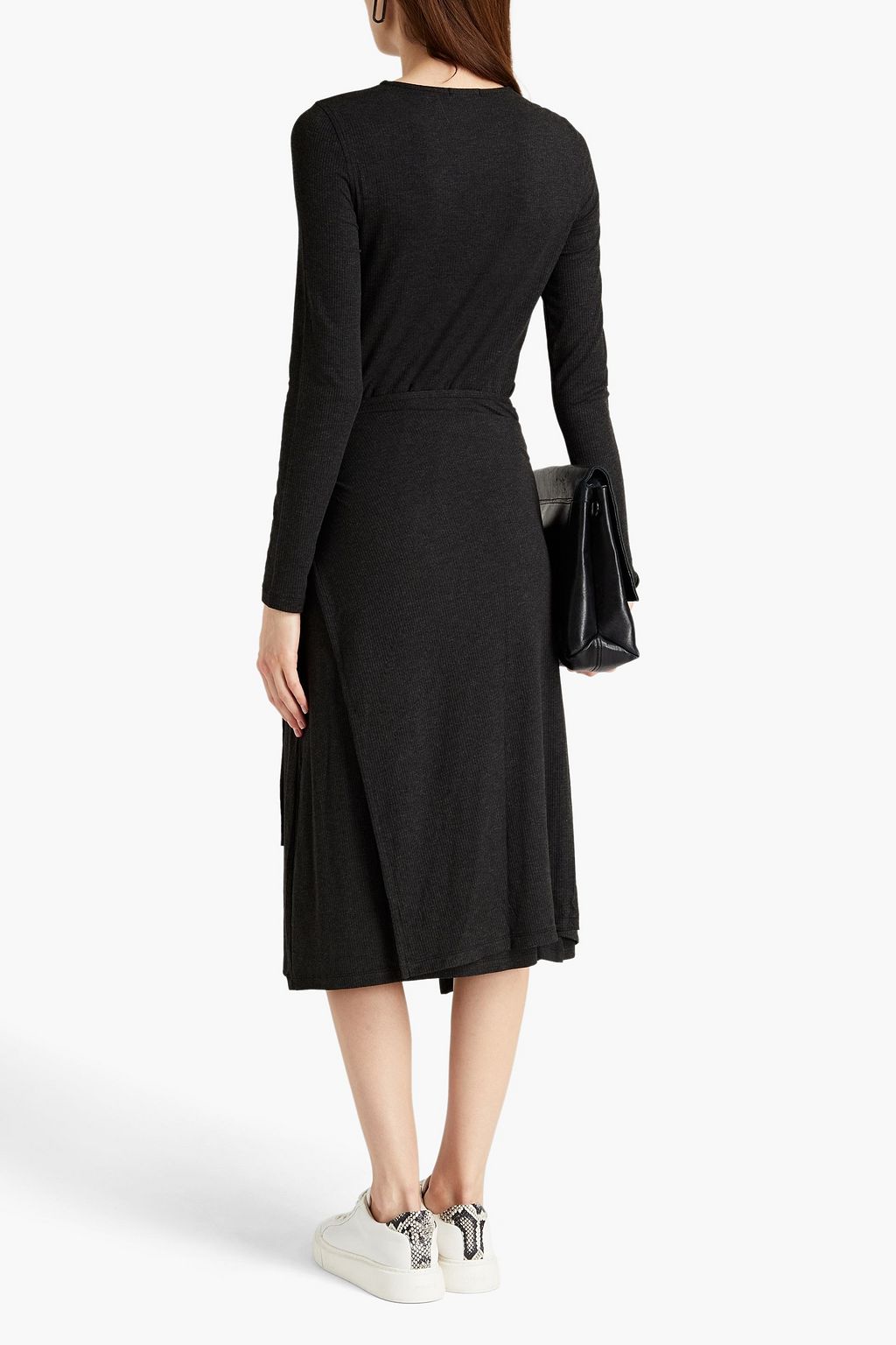 ATM ANTHONY THOMAS MELILLO Wrap-effect layered modal-blend jersey midi dress