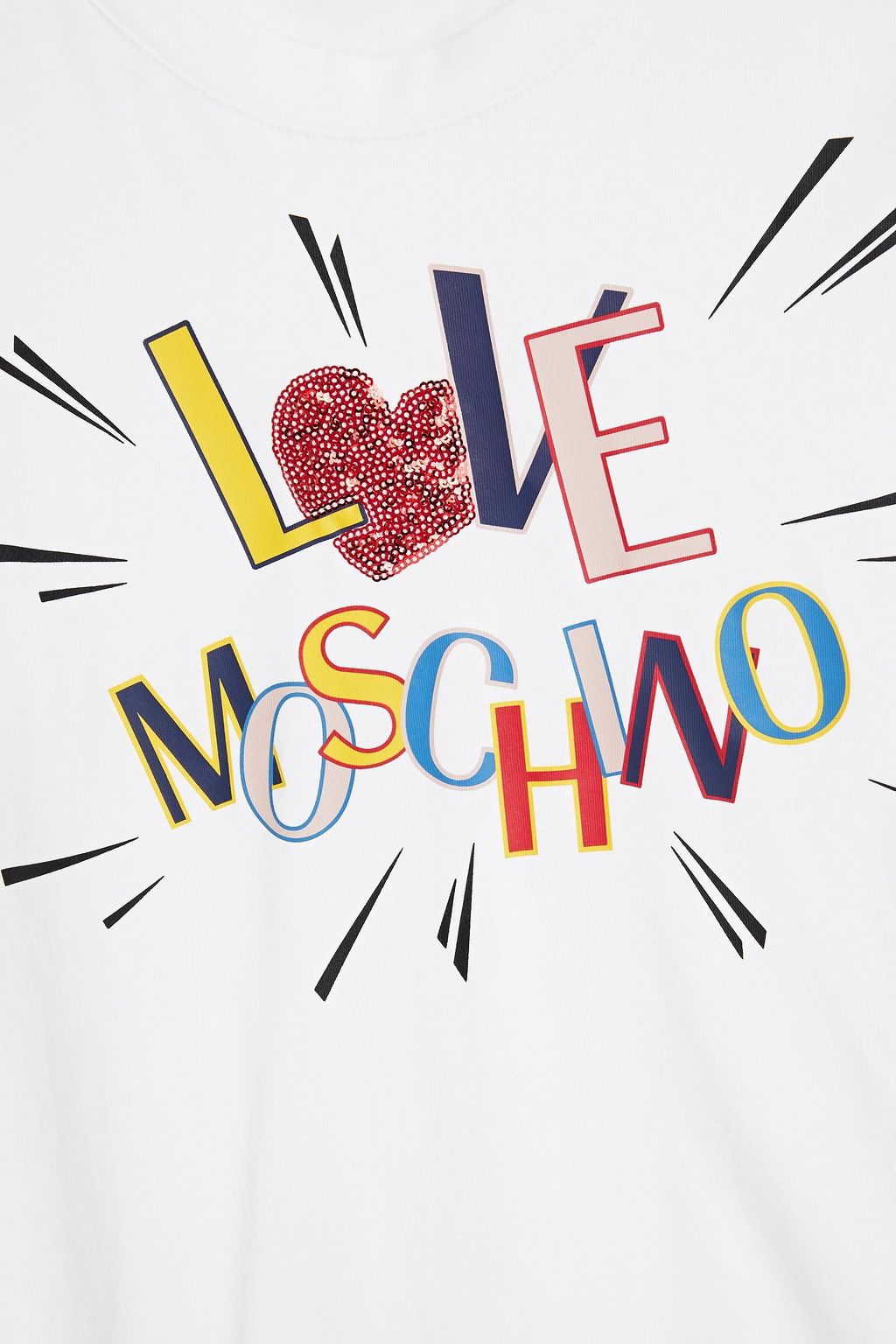 LOVE MOSCHINO Embellished printed cotton-jersey T-shirt