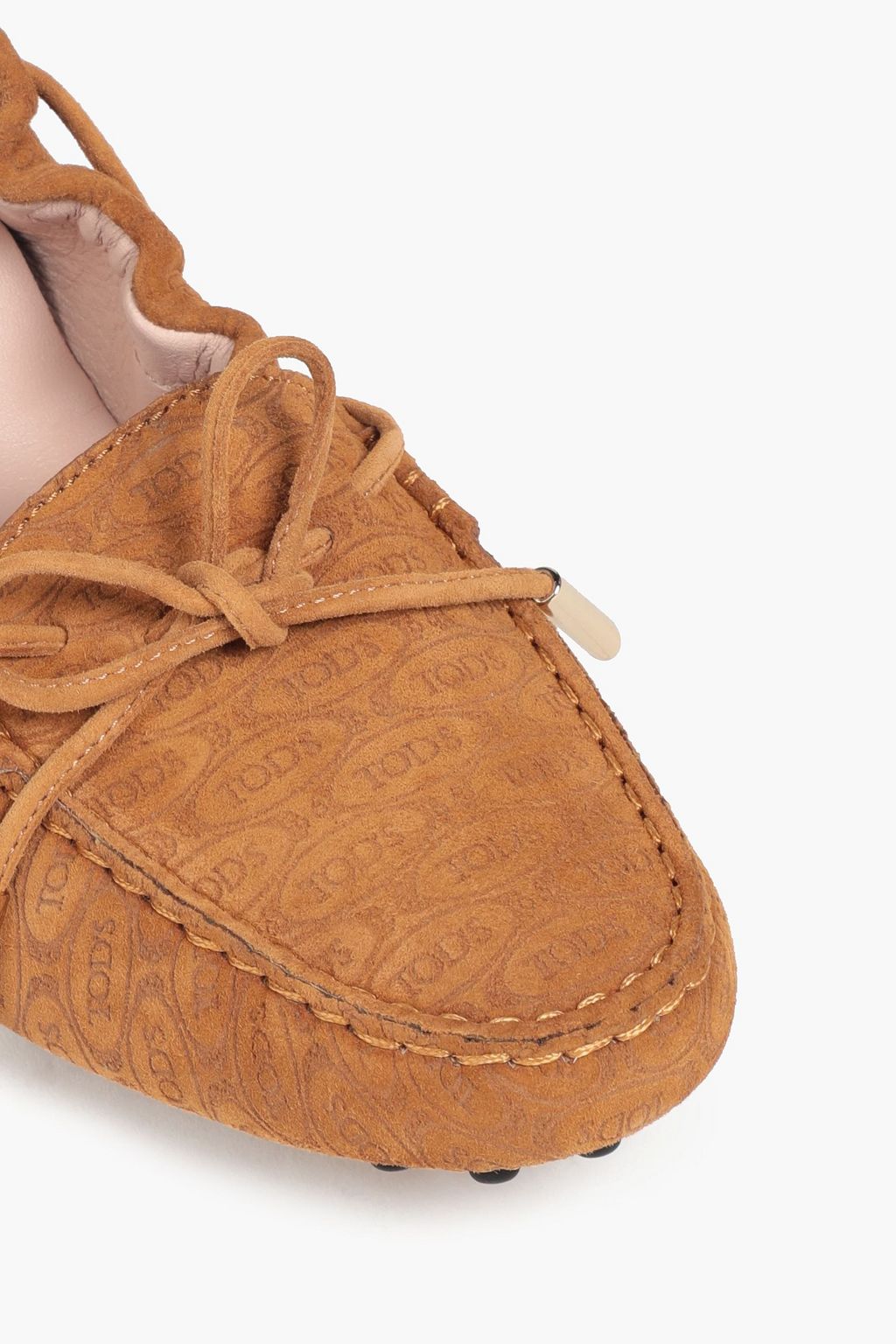 TOD'S Heaven Lacetto embossed suede loafers