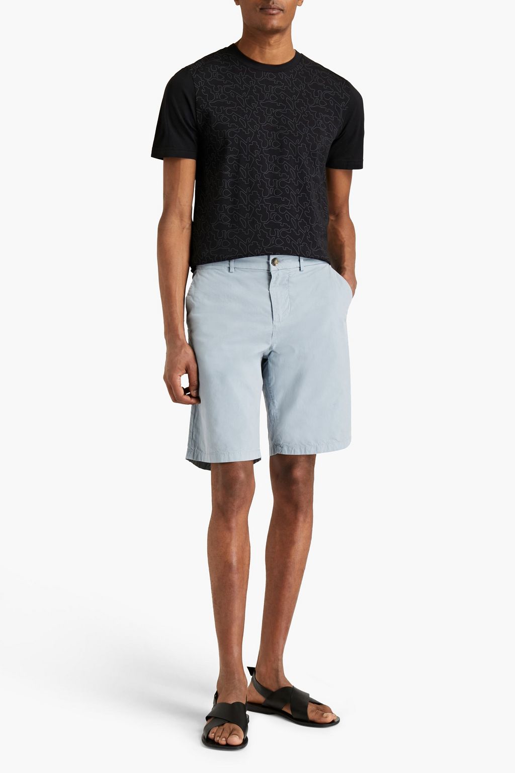 CANALI Printed cotton-jersey T-shirt