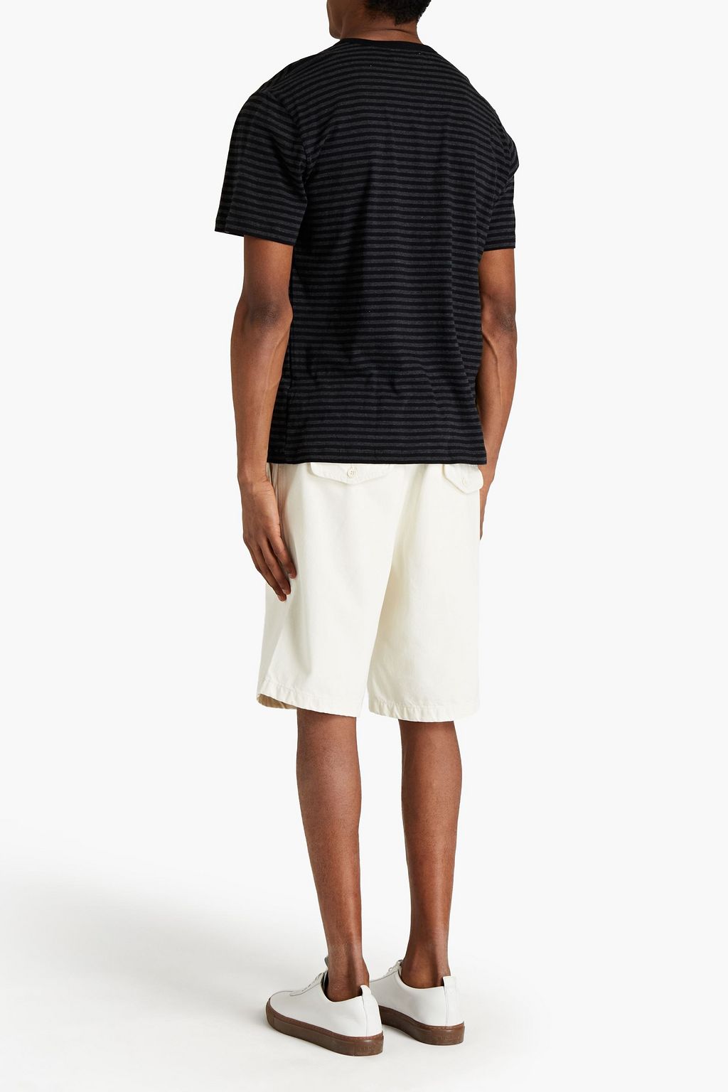 OFFICINE GÉNÉRALE Striped mélange cotton-jersey T-shirt