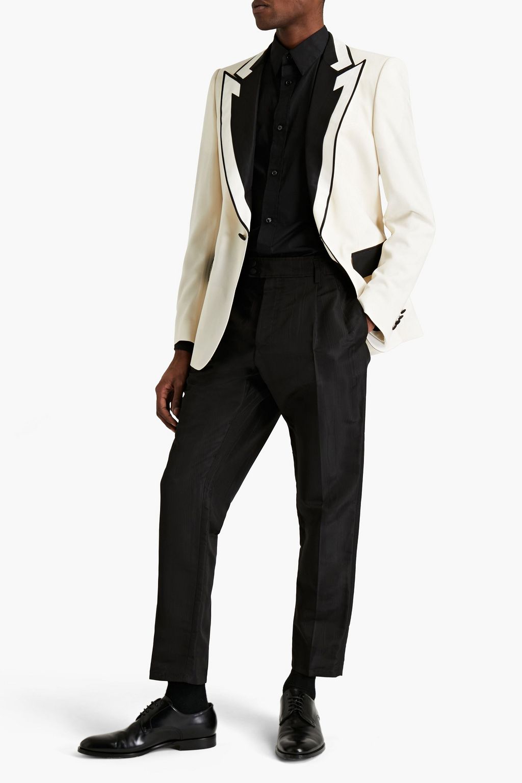 DOLCE & GABBANA Slim-fit silk-moire pants