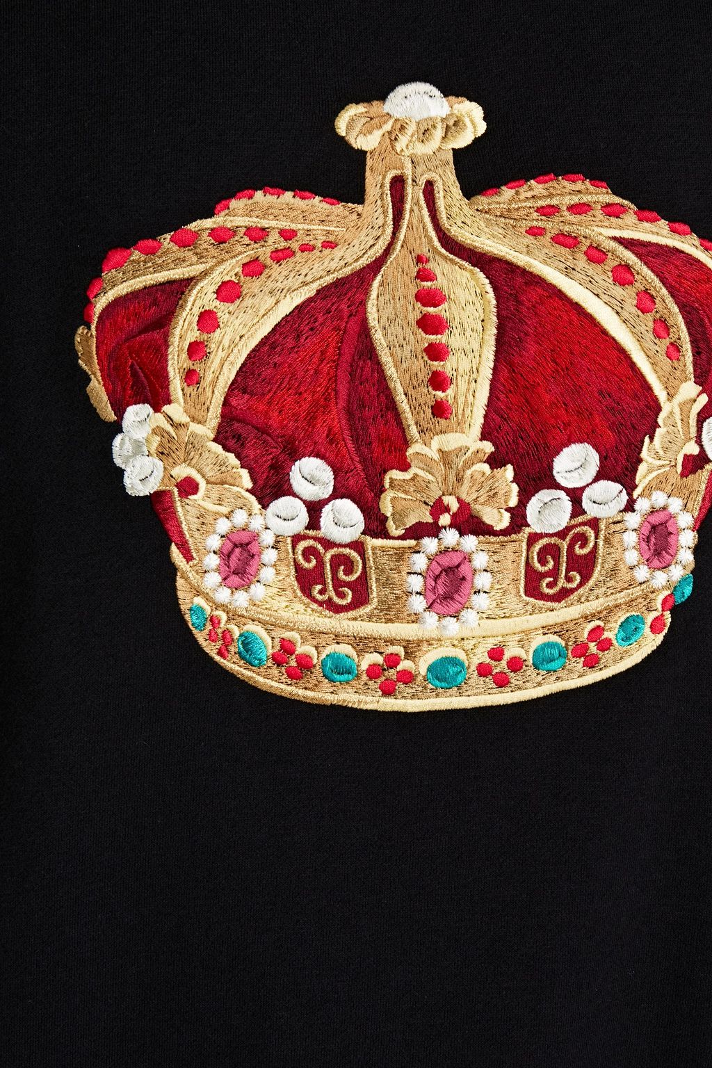 DOLCE&GABBANA Embroidered cotton-fleece sweatshirt