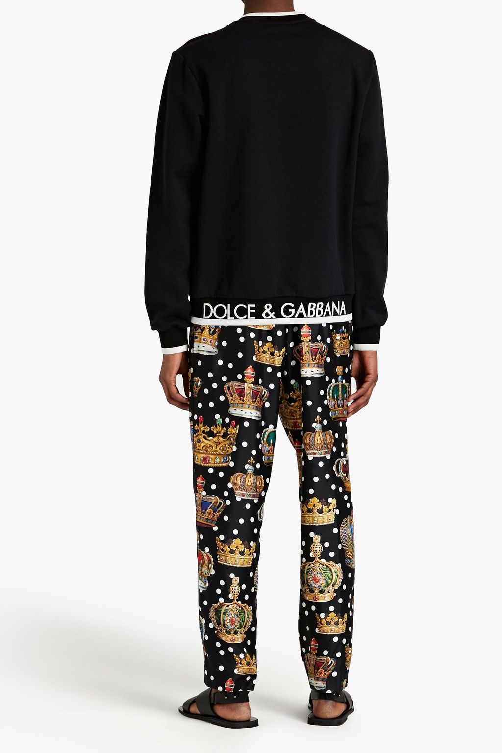 DOLCE&GABBANA Embroidered cotton-fleece sweatshirt