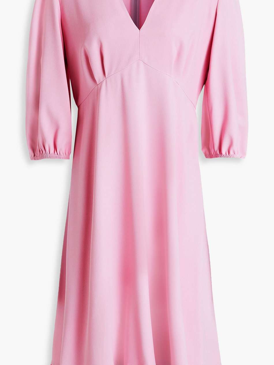 gathered crepe dress