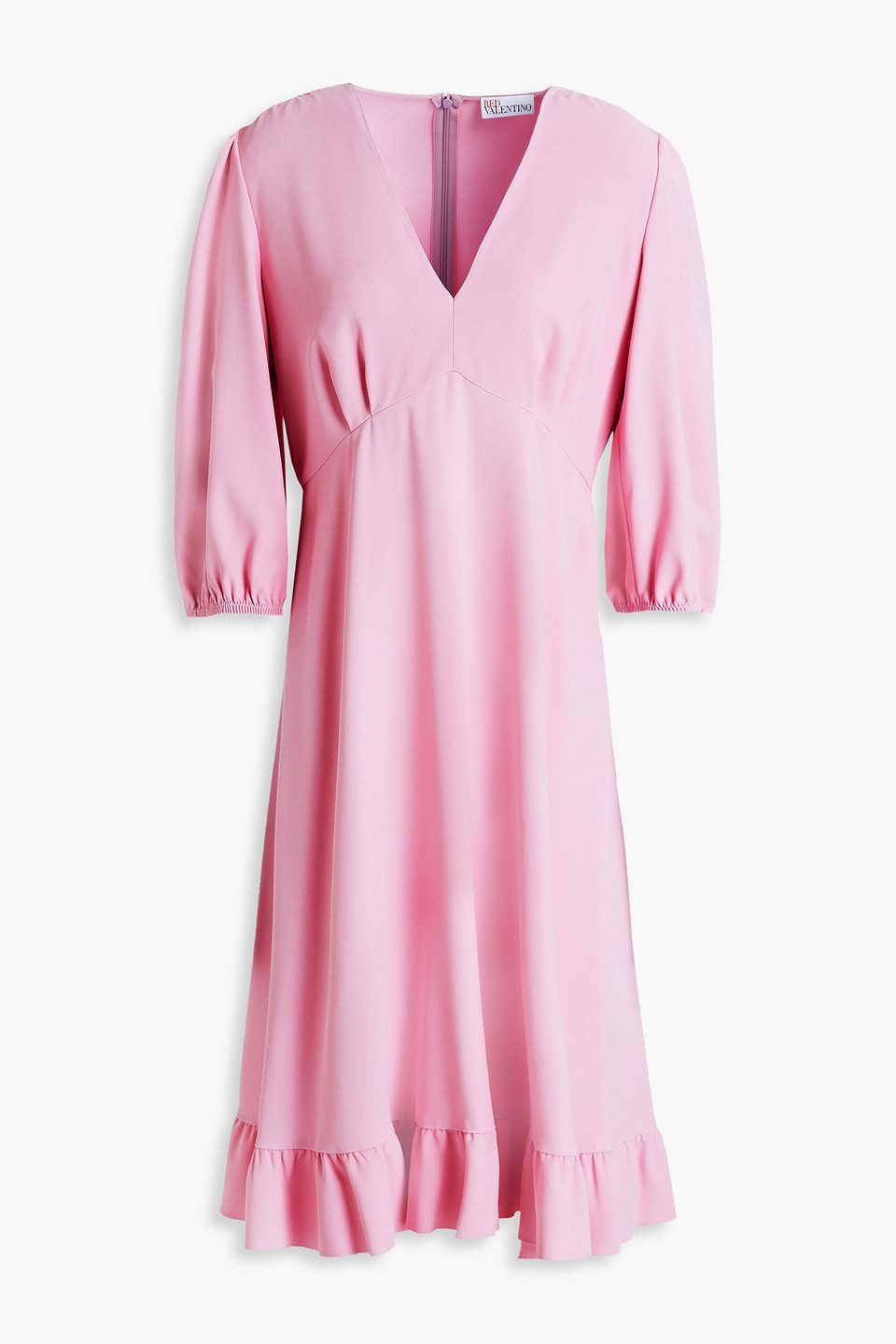 Redvalentino Woman Gathered Crepe Dress Bubblegum Size 46