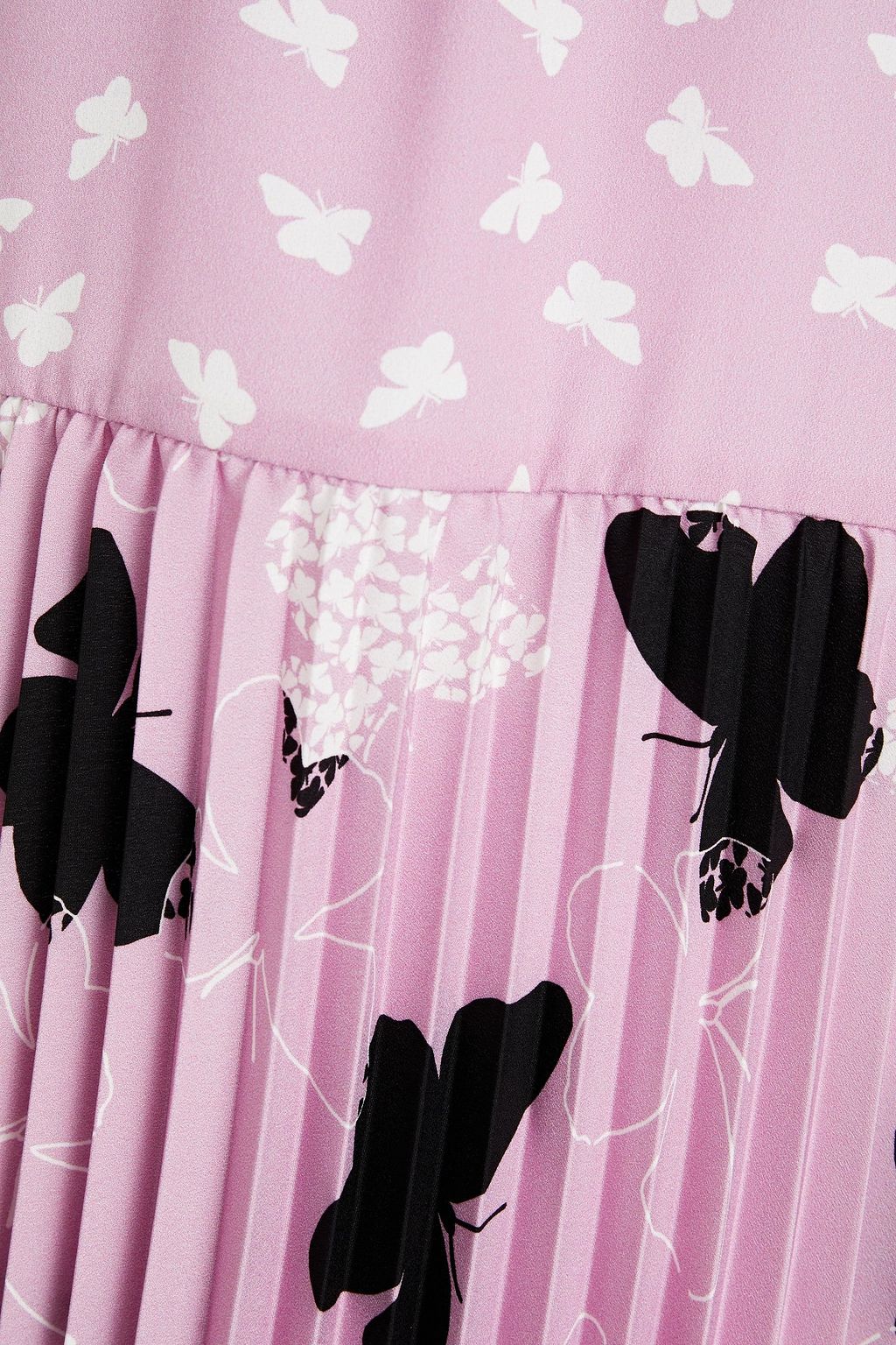 REDVALENTINO Pleated printed crepe mini dress