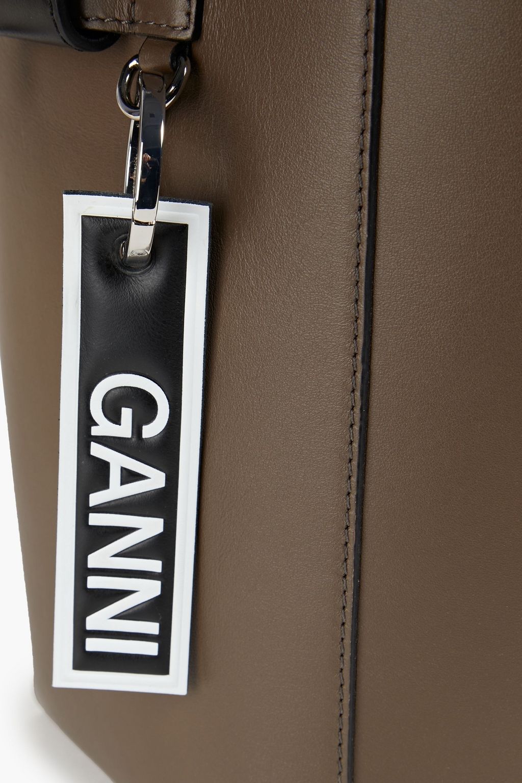 GANNI Embellished leather bucket bag