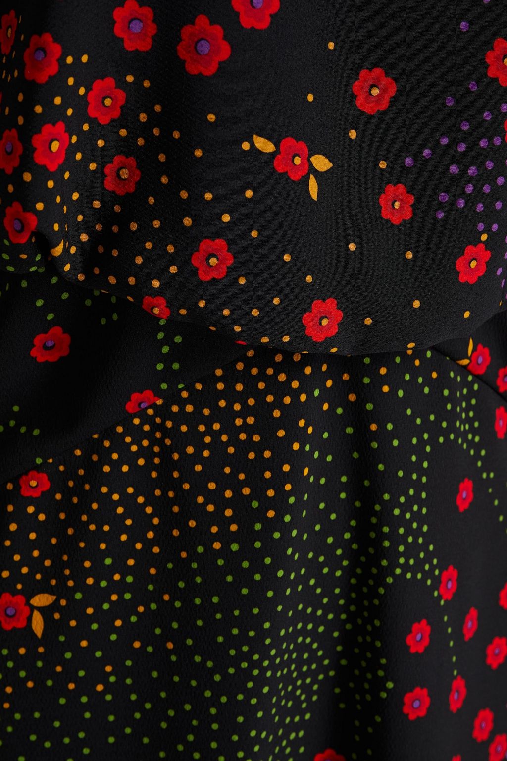 REDVALENTINO Tie-back printed crepe midi dress