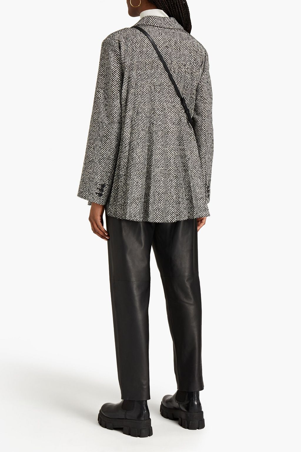 REDVALENTINO Double-breasted herringbone tweed jacket