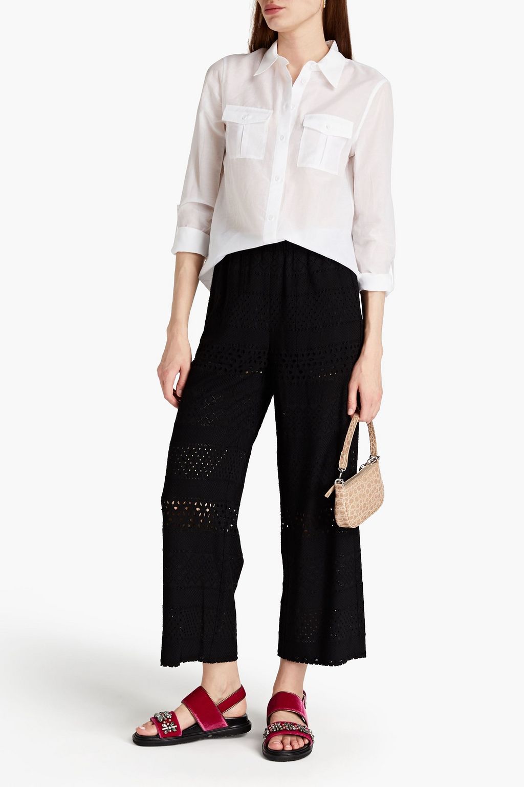 ALICE + OLIVIA Cotton and silk-blend shirt