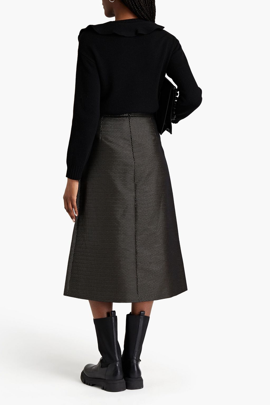 REDVALENTINO Metallic jacquard midi skirt