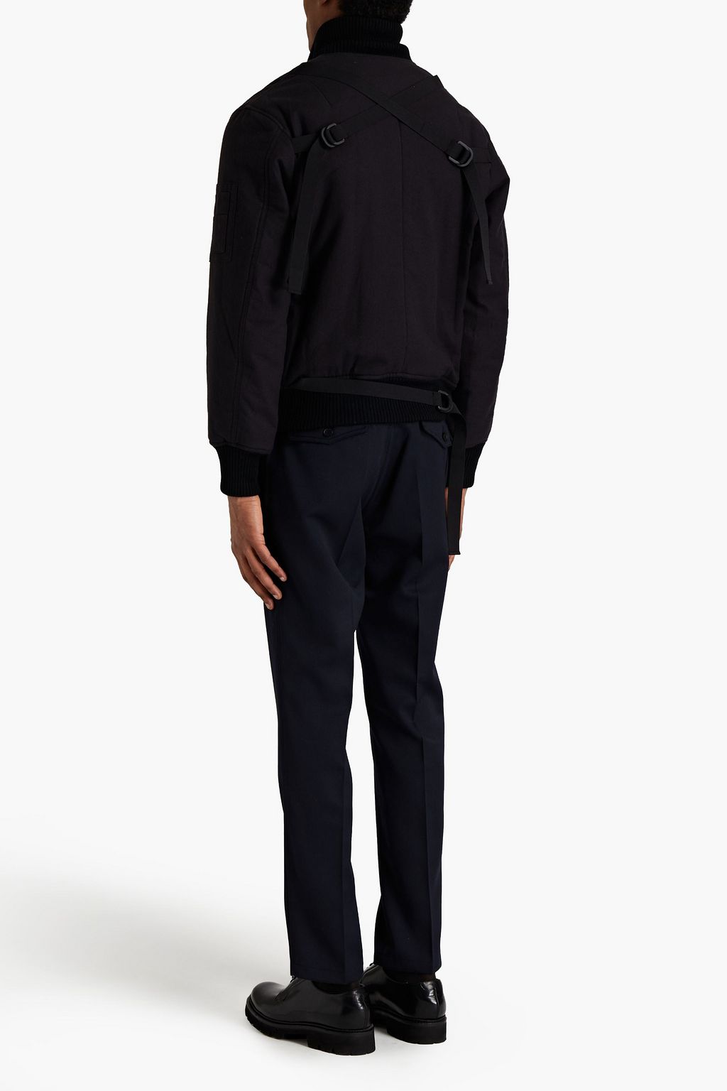 HELMUT LANG Buckle-detailed cotton-twill bomber jacket