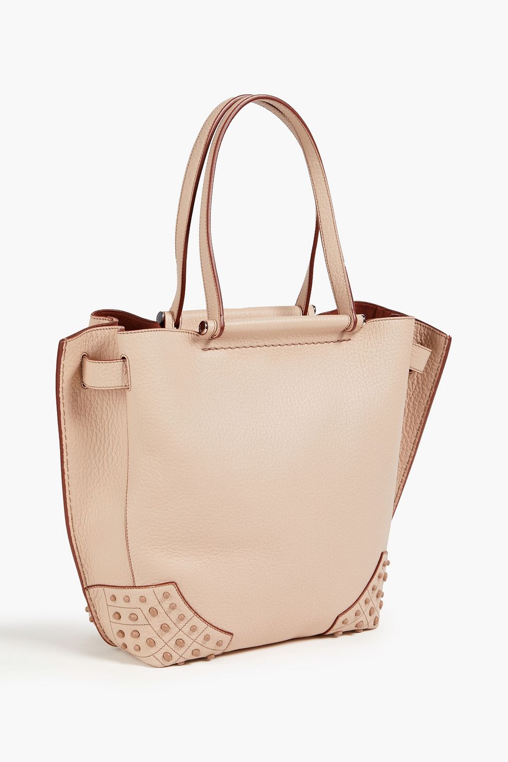 TOD'S Studded pebbled-leather tote