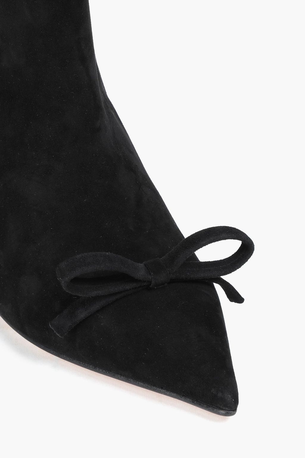 RED(V) Bow-embellished suede sock boots