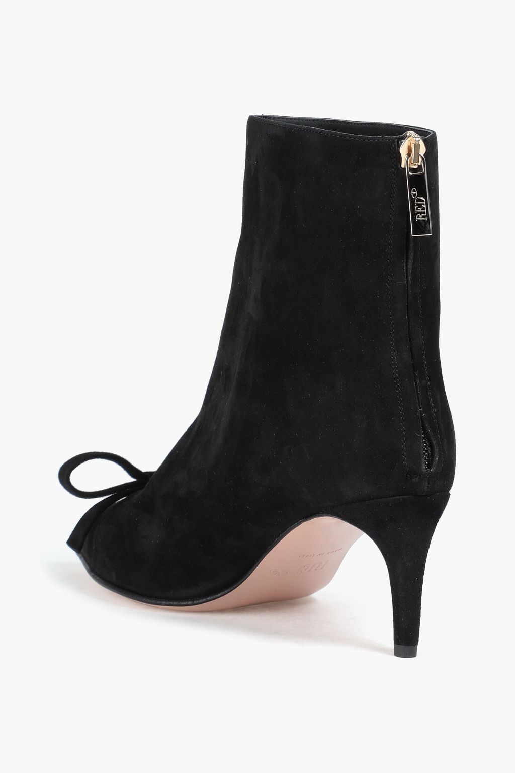 RED(V) Bow-embellished suede sock boots