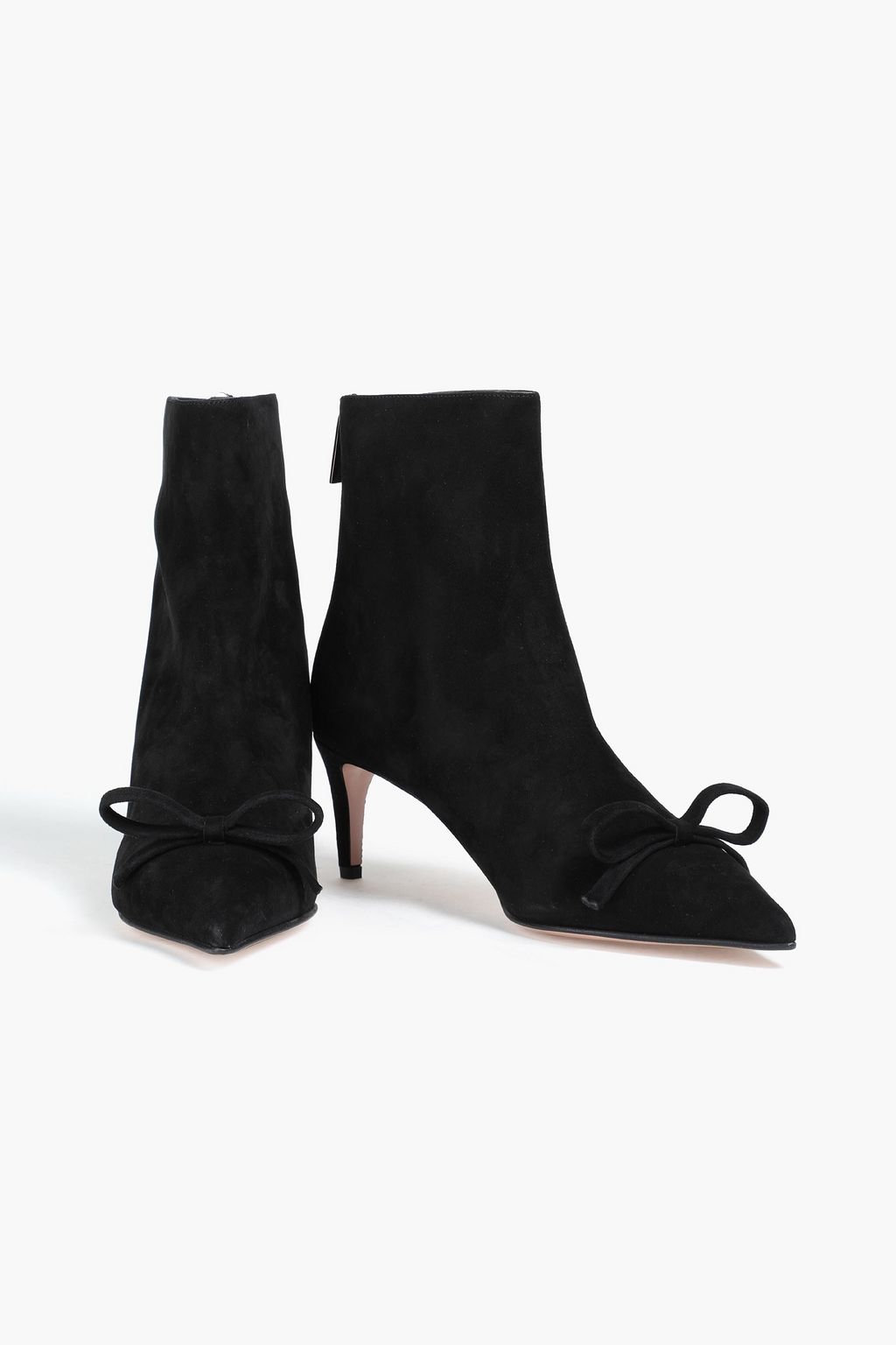 RED(V) Bow-embellished suede sock boots