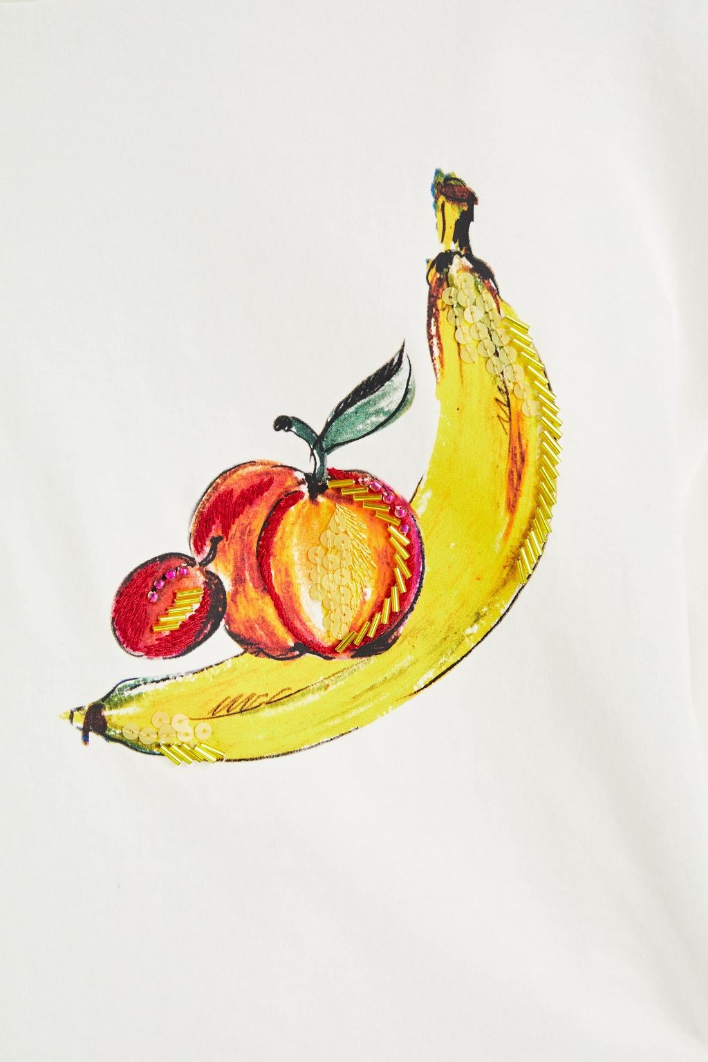 3.1 PHILLIP LIM Cropped embellished printed cotton-jersey T-shirt