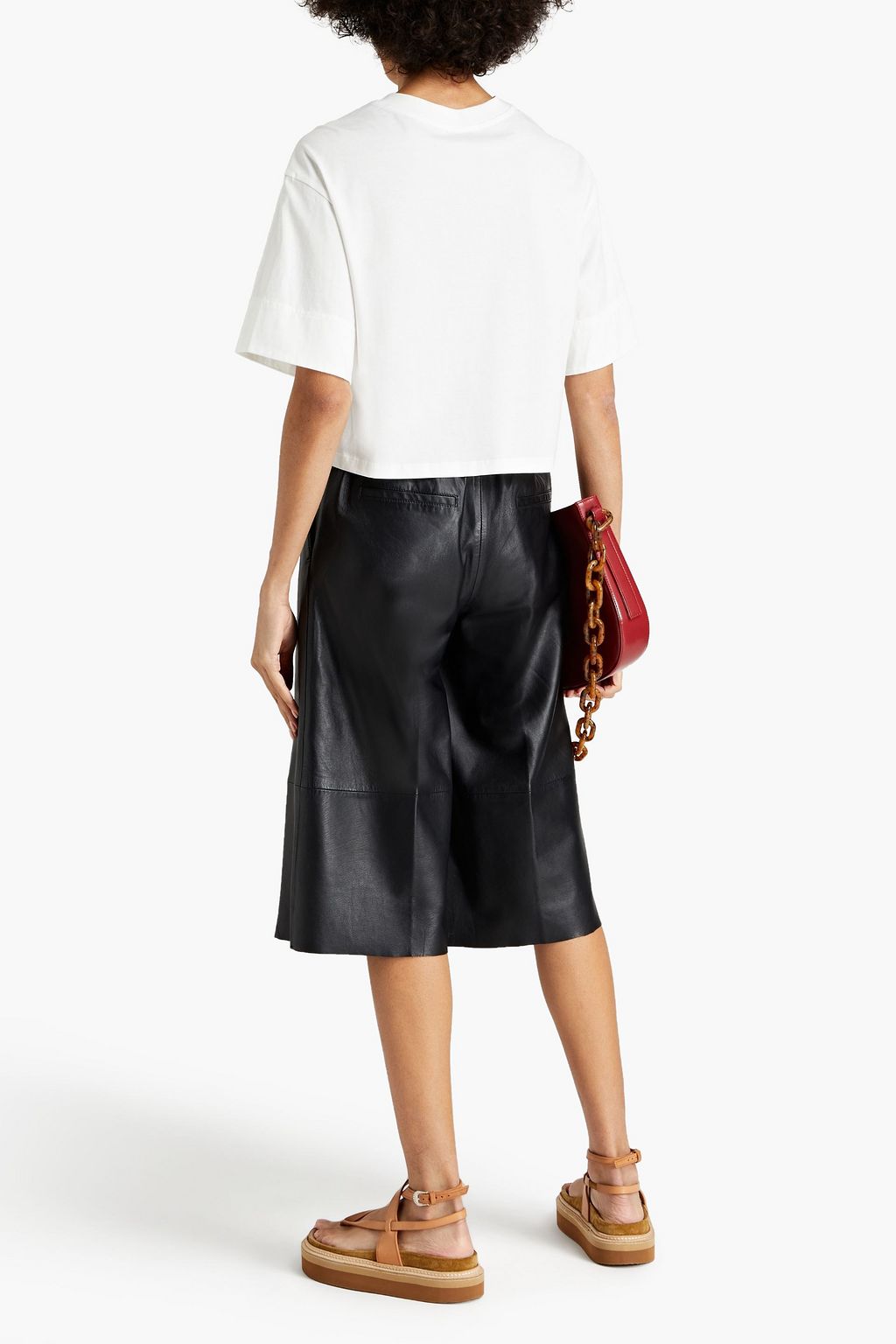 3.1 PHILLIP LIM Cropped embellished printed cotton-jersey T-shirt