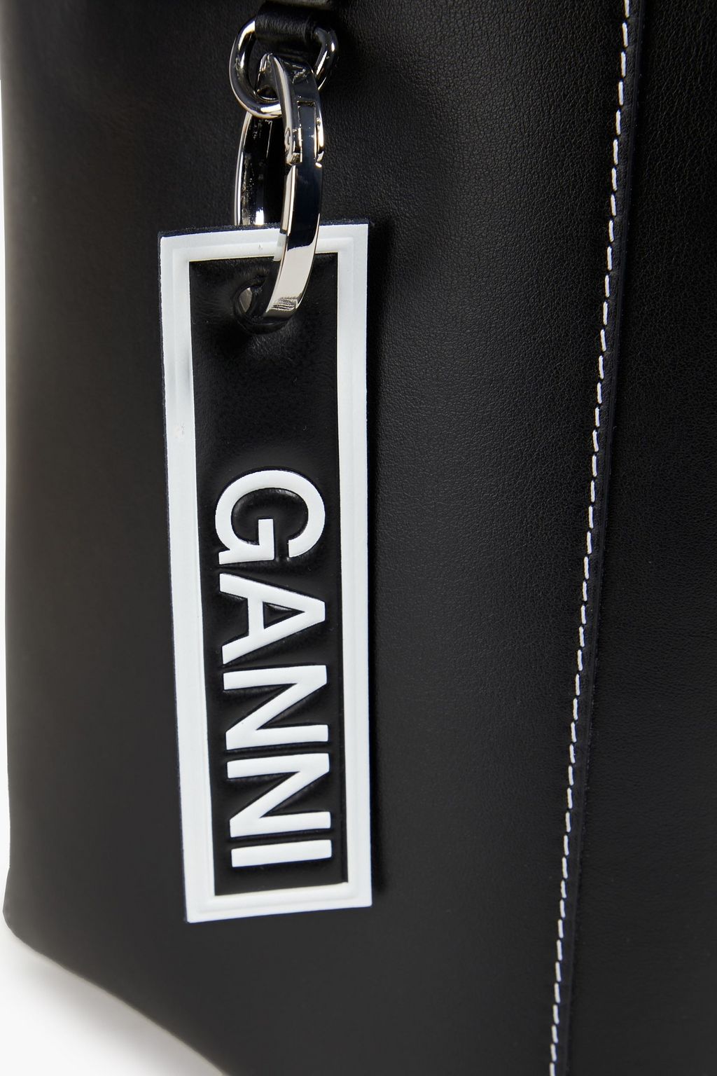 GANNI Embellished leather bucket bag