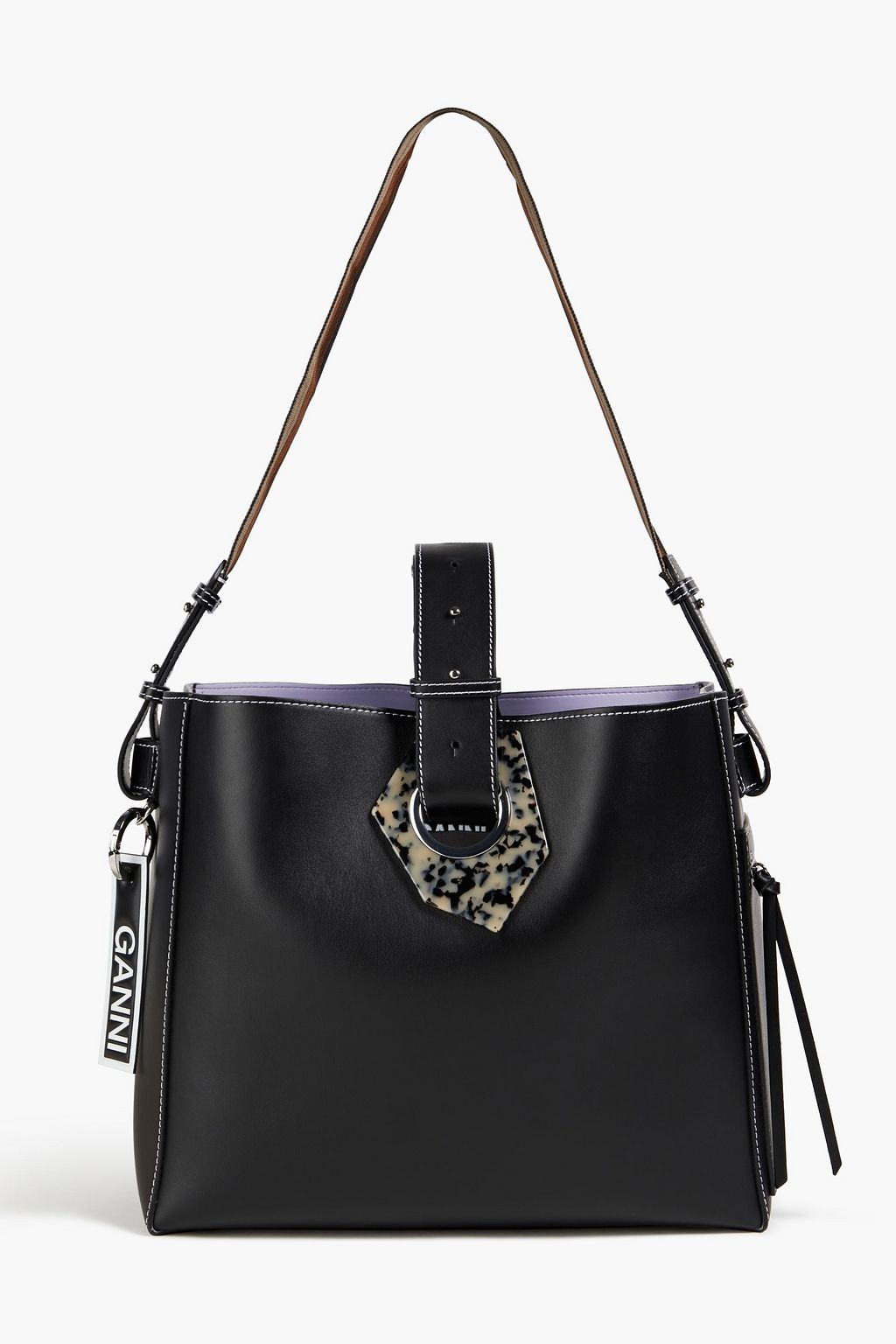 GANNI Embellished leather bucket bag
