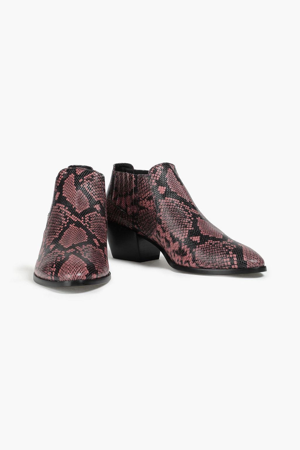 TOD'S Snake-effect leather ankle  boots