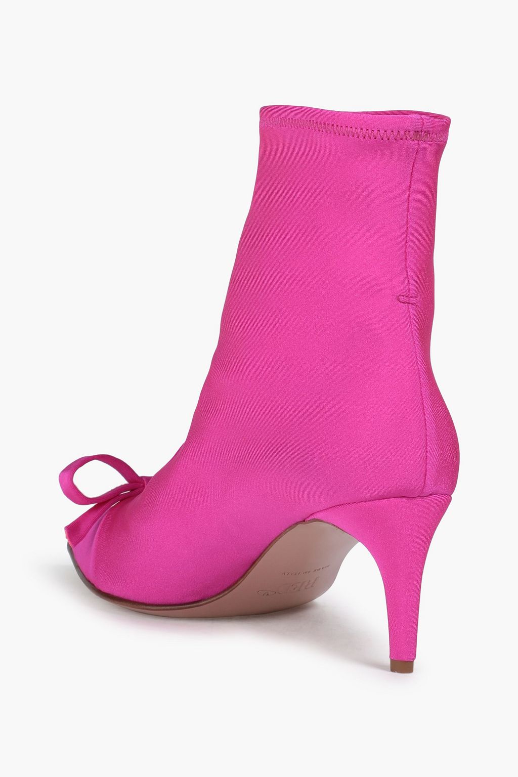 RED(V) Bow-embellished neon scuba sock boots