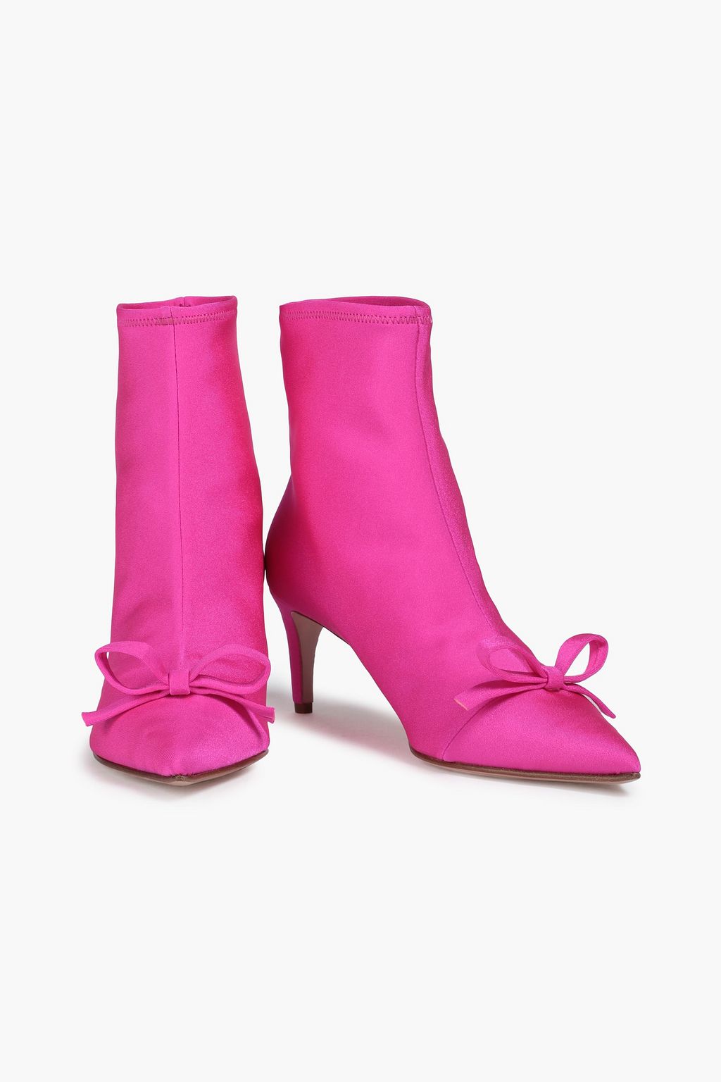 RED(V) Bow-embellished neon scuba sock boots
