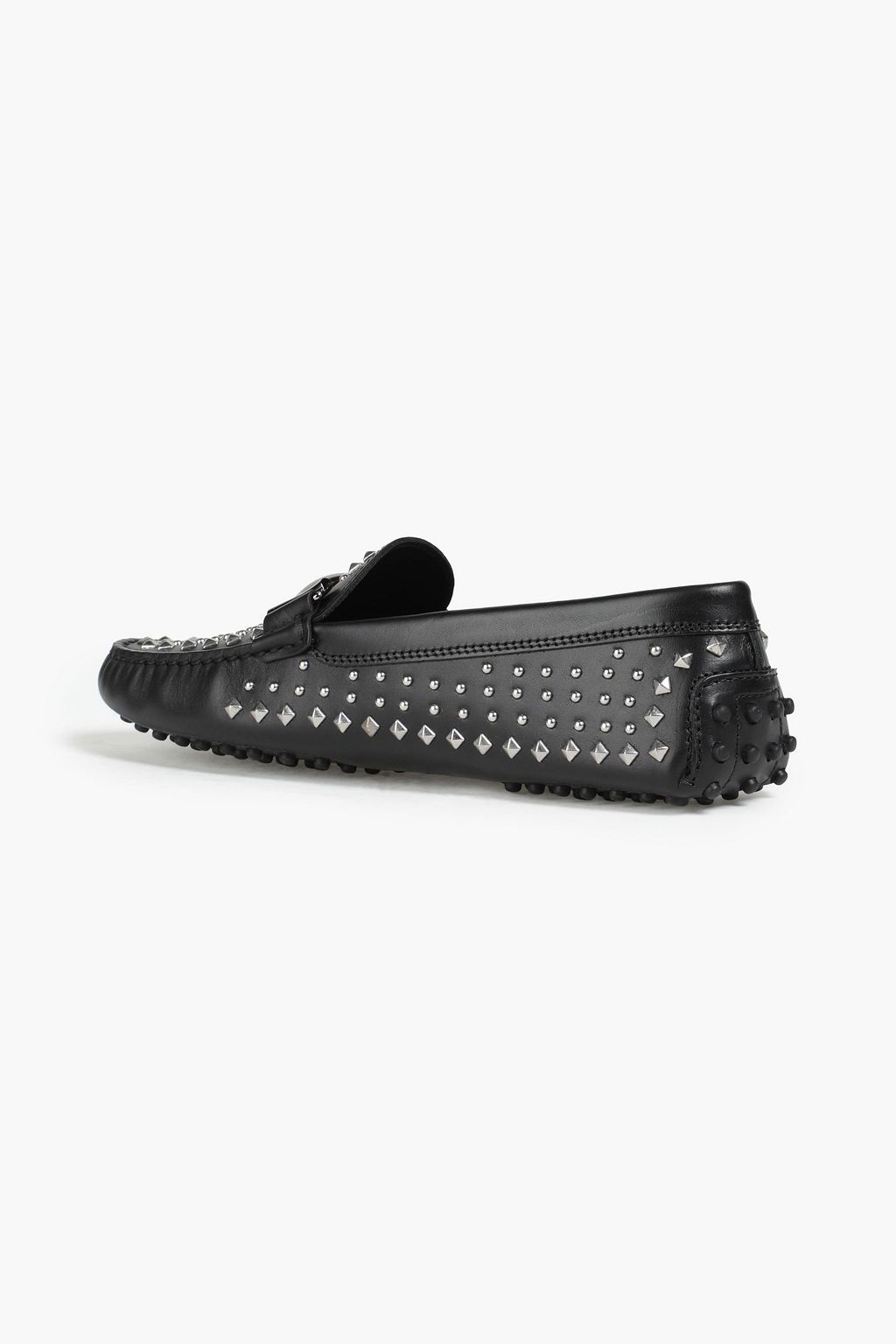 TOD'S حذاء لوفر «دوبل تي» من الجلد مزين بقطع معدنية
