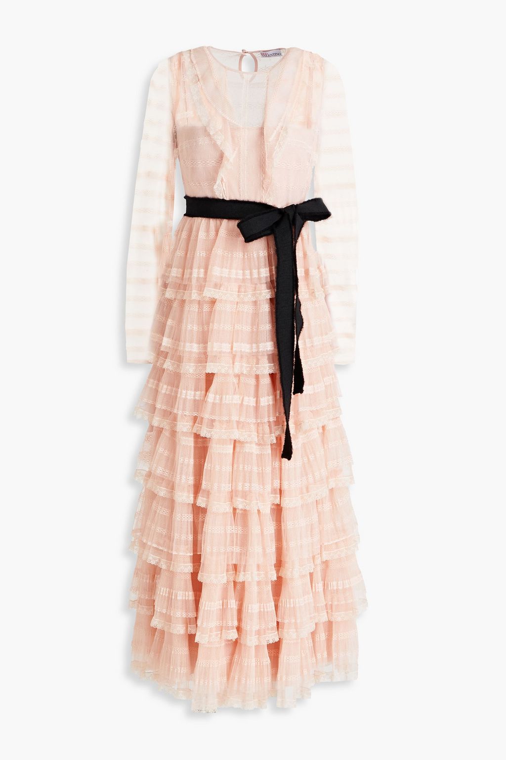 Tiered lace midi dress