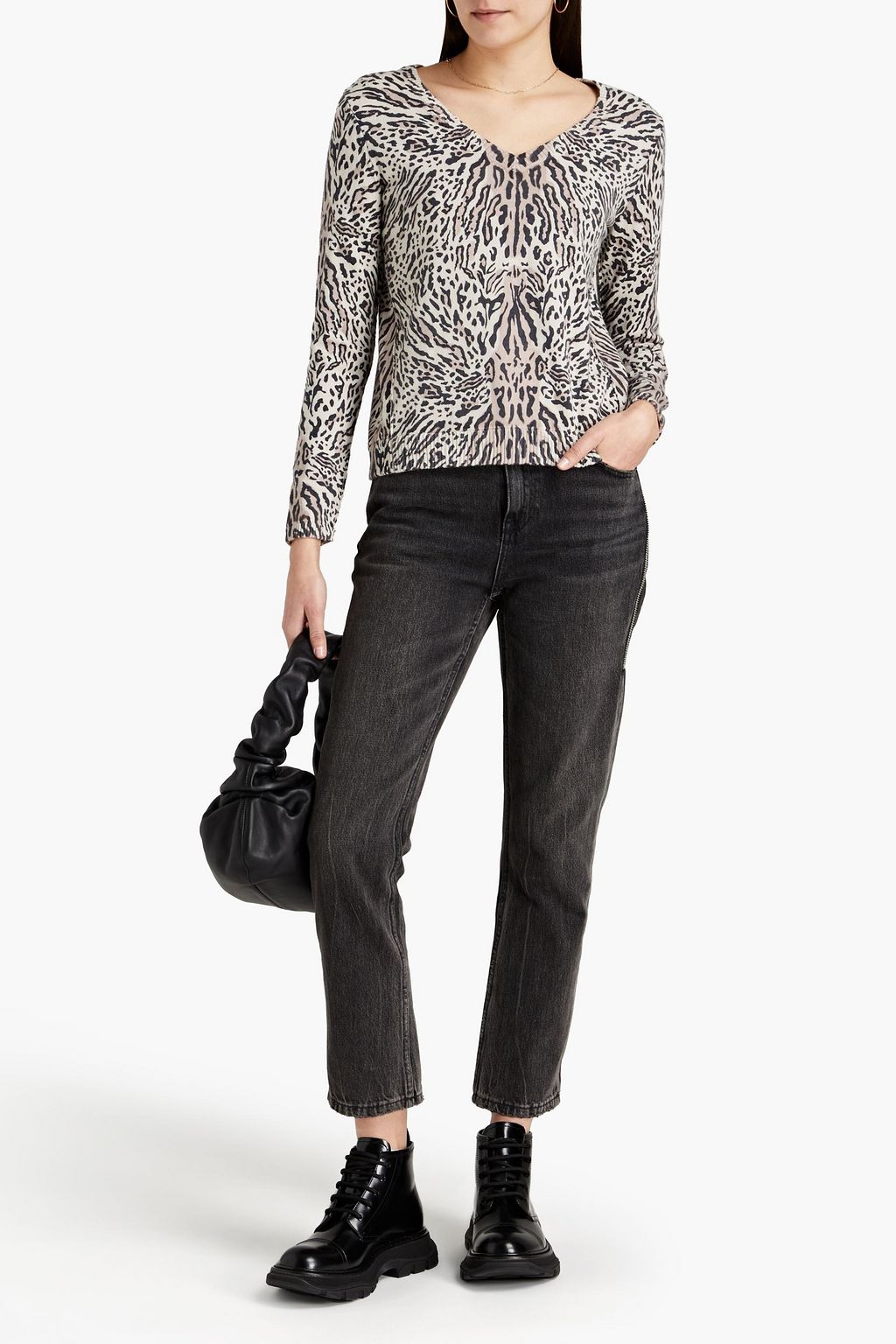 ATM ANTHONY THOMAS MELILLO Leopard-print cotton and cashmere-blend sweater