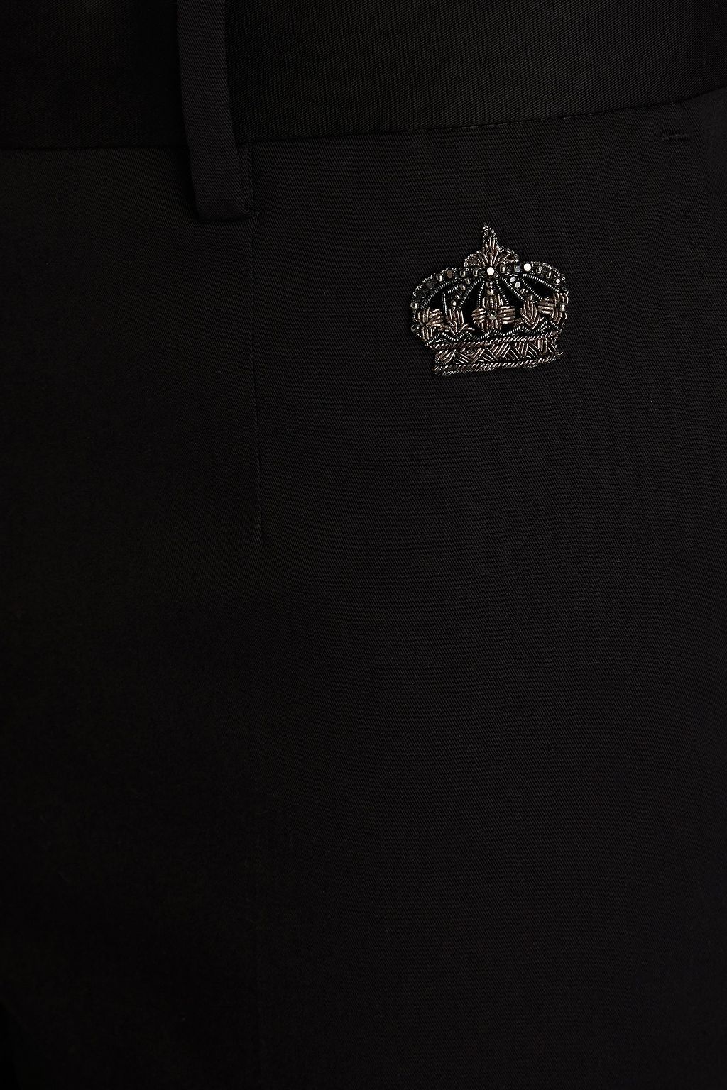 DOLCE&GABBANA Slim-fit embellished cotton-blend twill pants