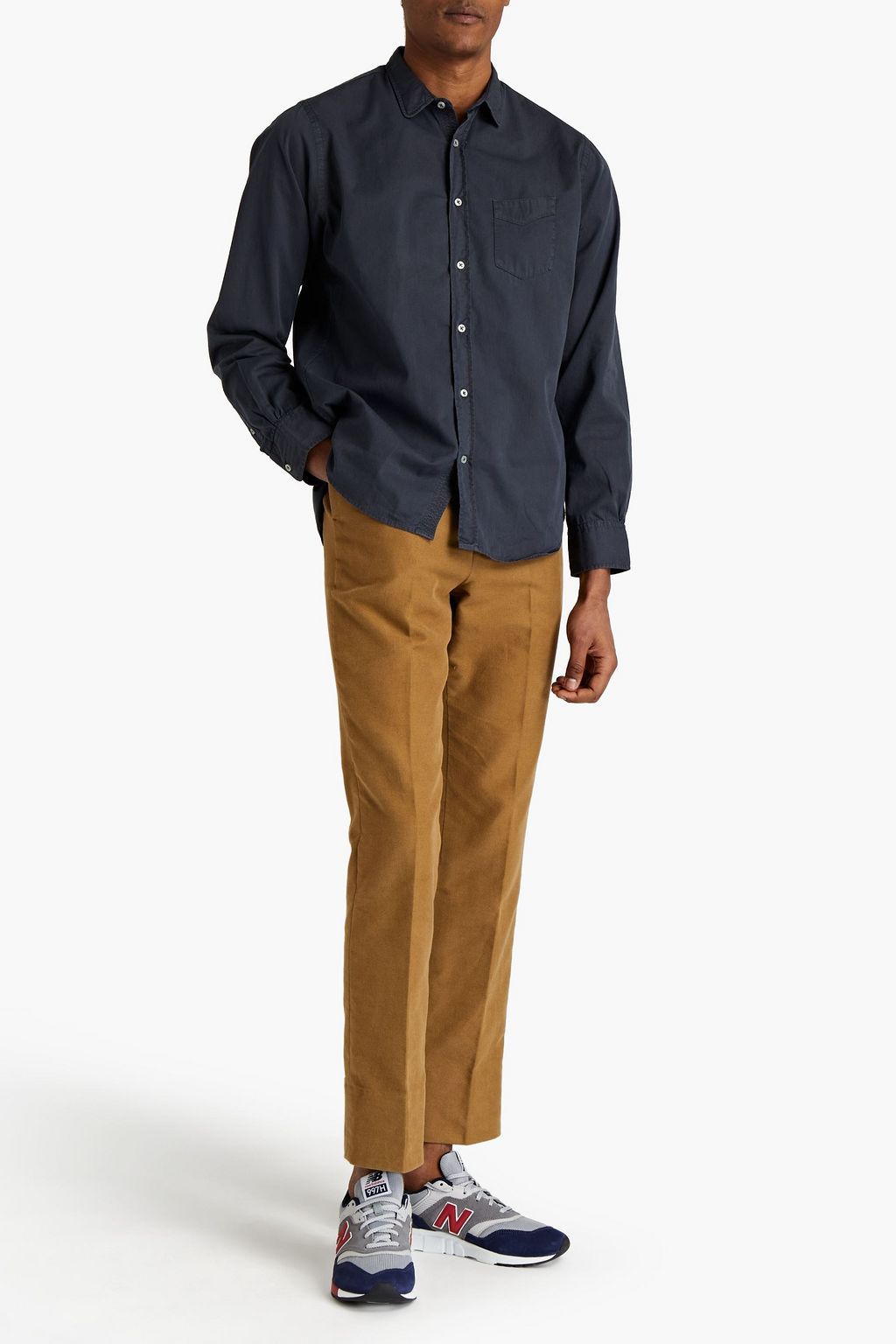 OFFICINE GÉNÉRALE Lipp faded cotton-twill shirt