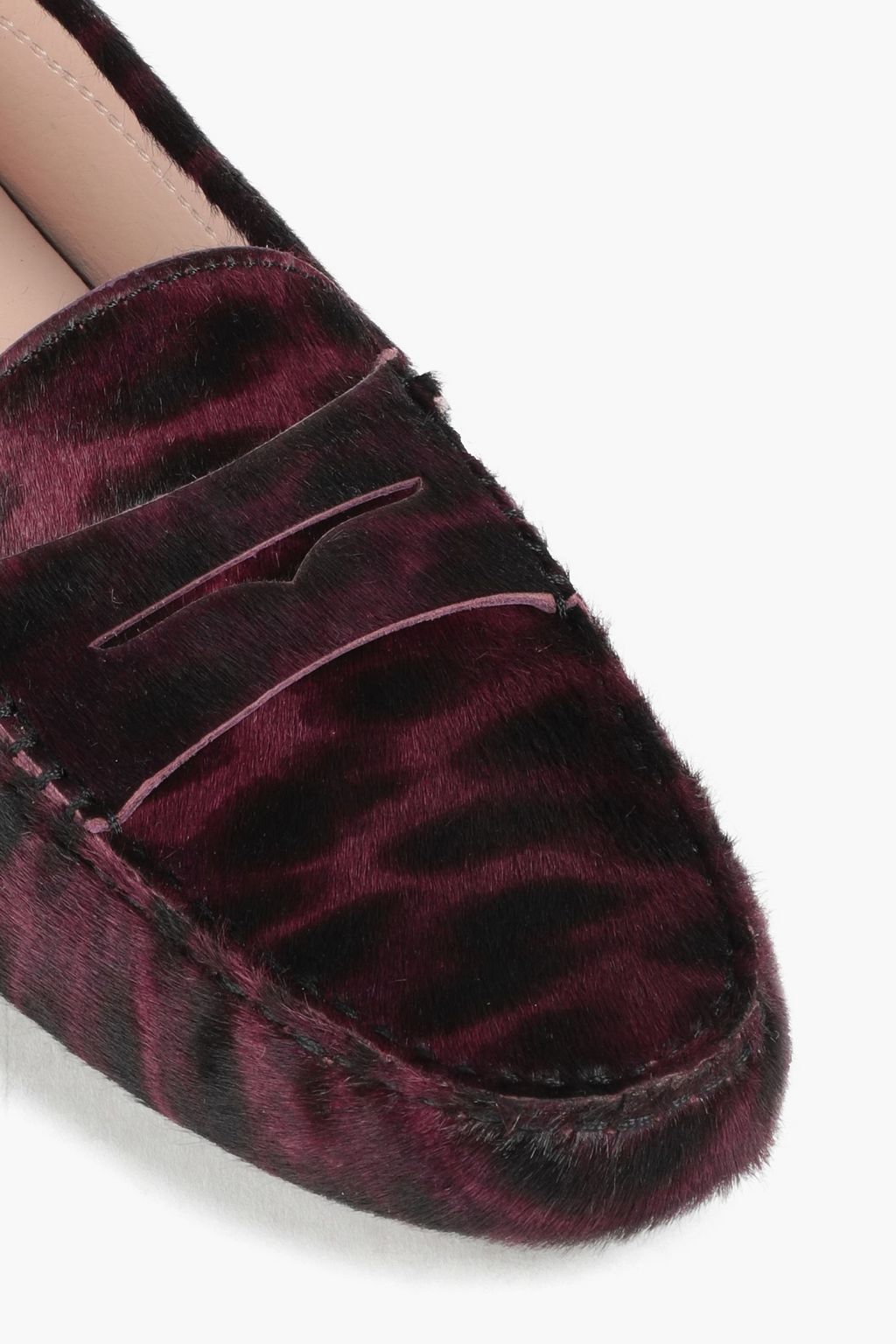 TOD'S Leopard-print calf hair loafers