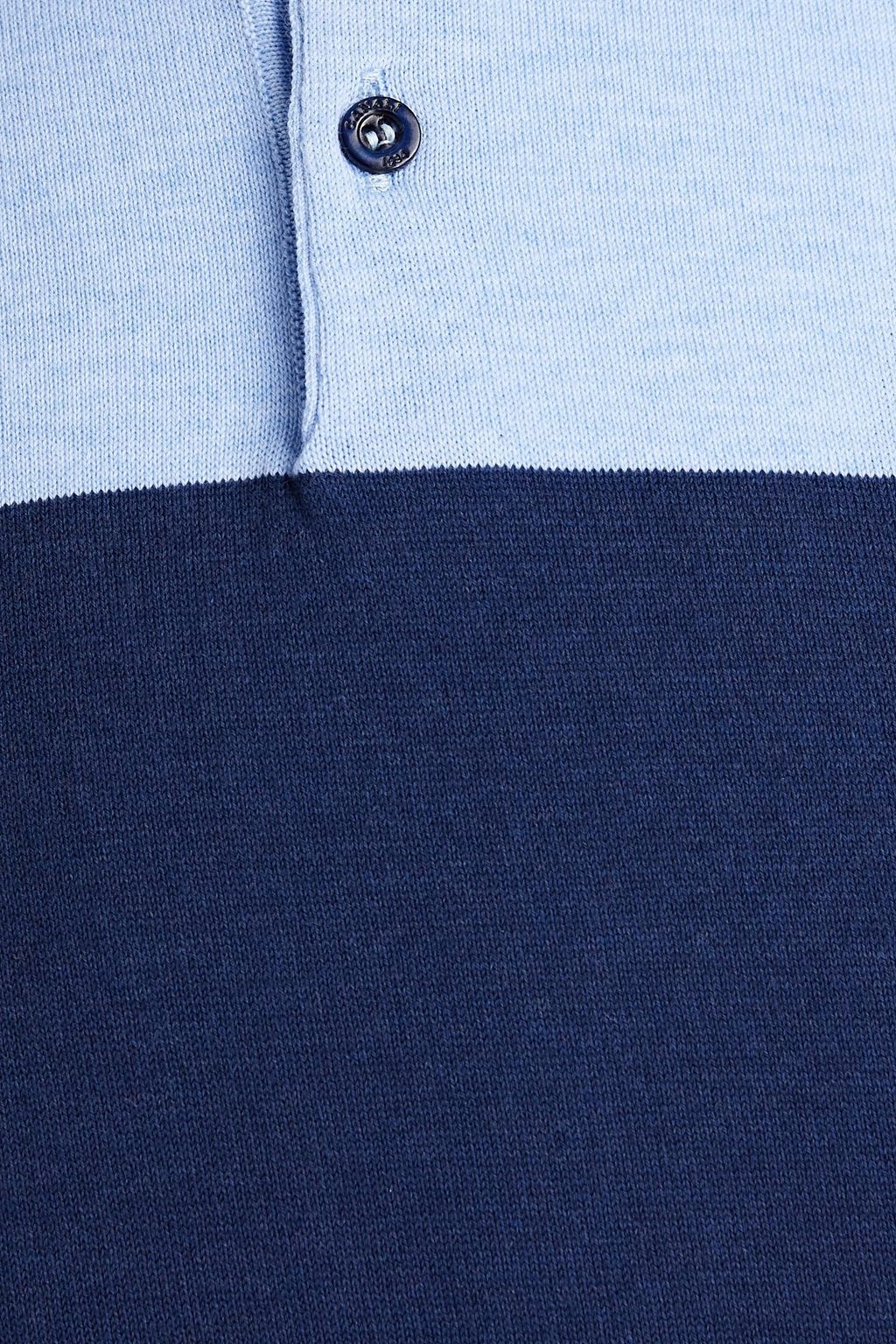 CANALI Color-block cotton-jersey polos shirt