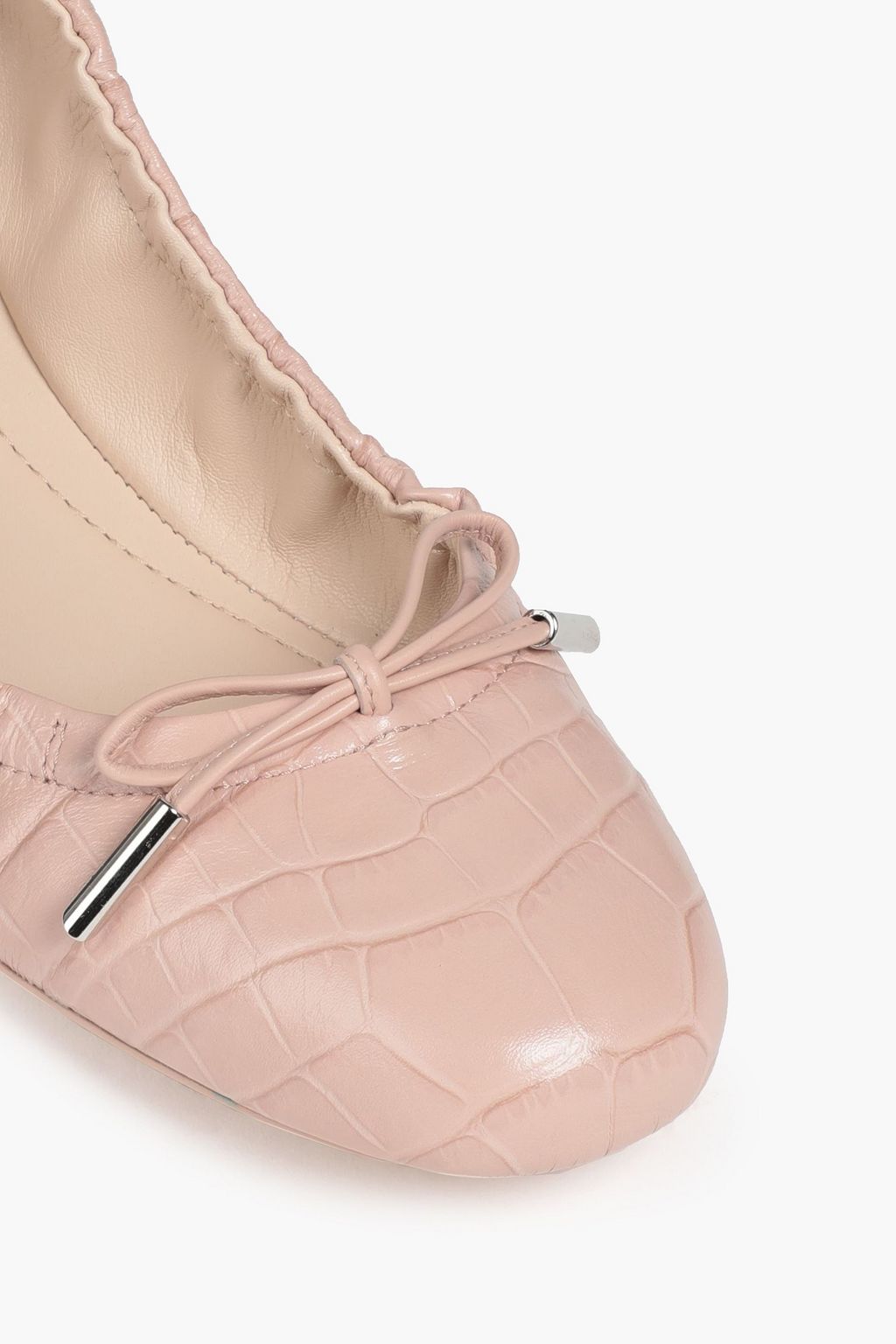 TOD'S Croc-effect leather ballet flats