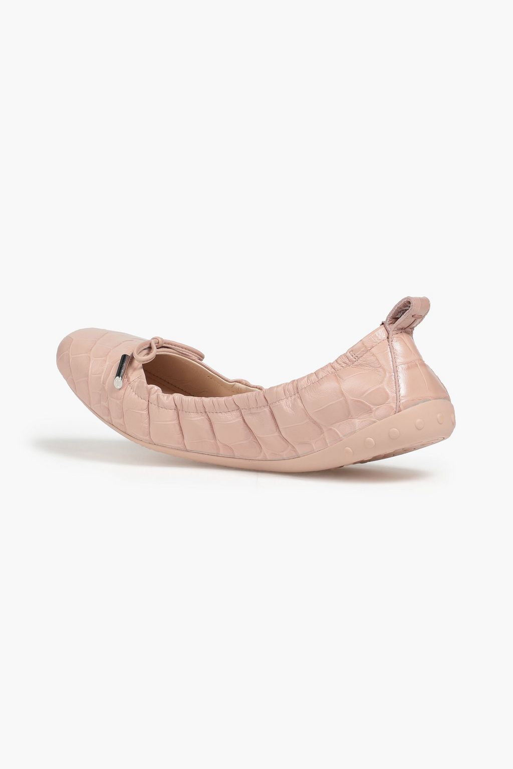 TOD'S Croc-effect leather ballet flats