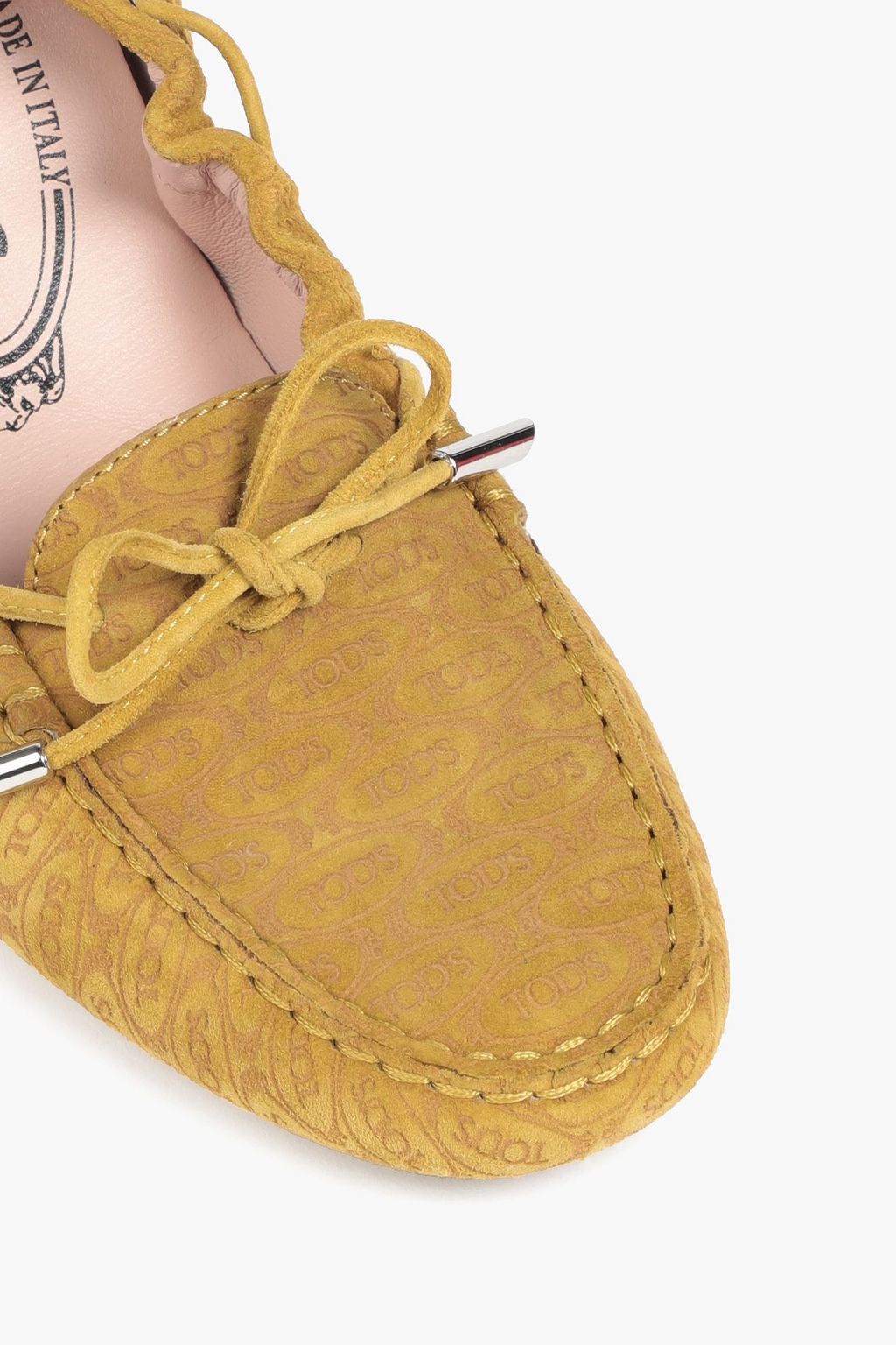 TOD'S Heaven Lacetto embossed suede loafers