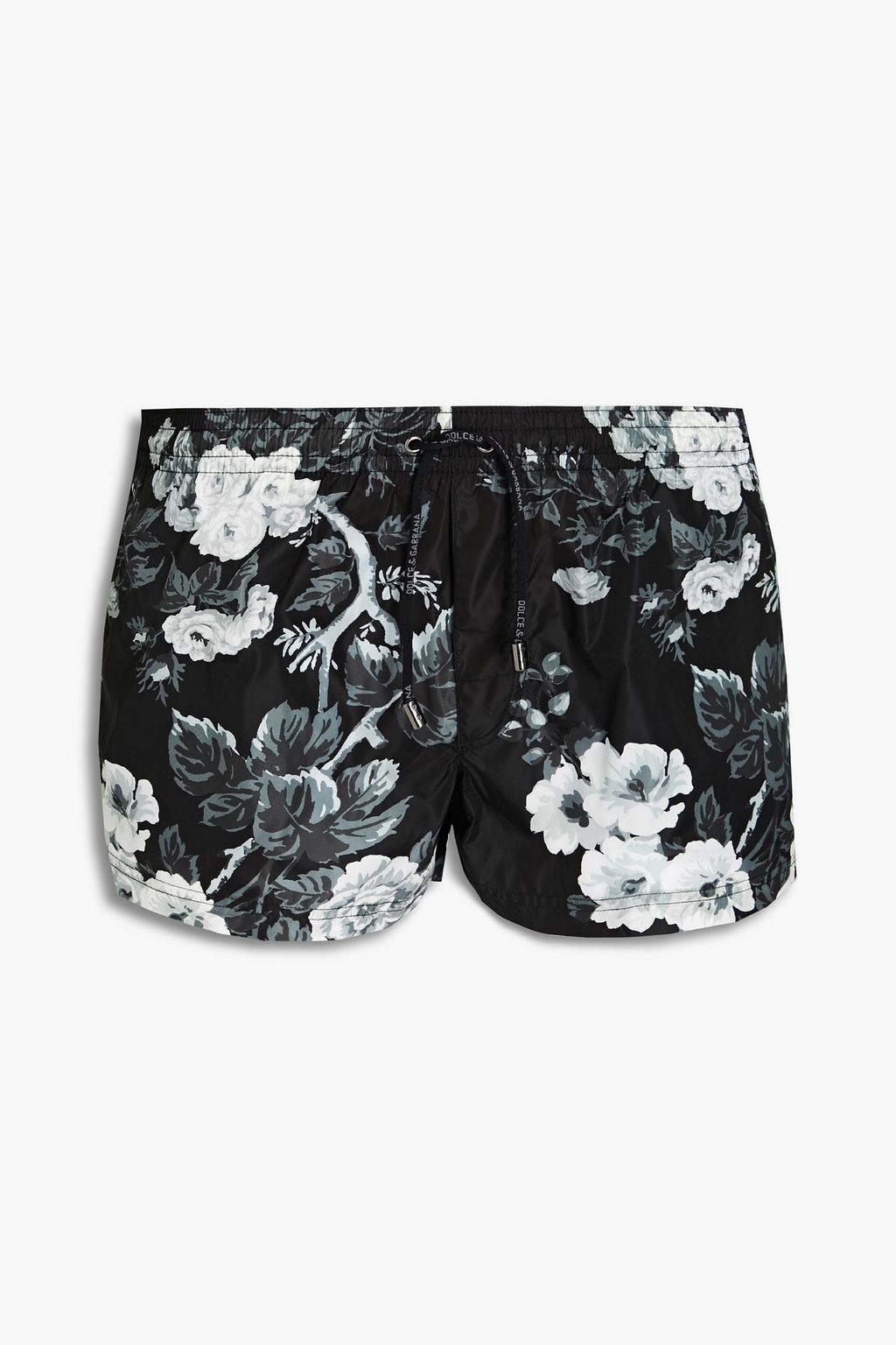DOLCE & GABBANA WHITE BLACK FLORAL SHORT DOLCE & GABBANA WHITE BLACK FLORAL SHORT