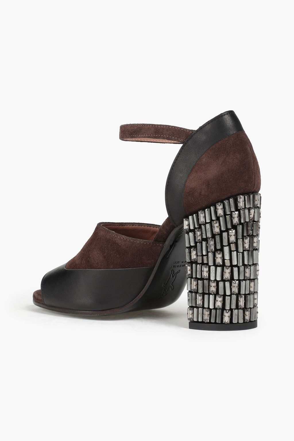 MARNI Embellished suede and leather sandals