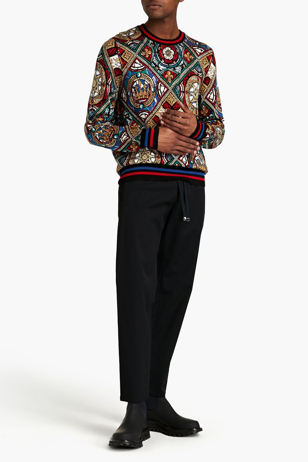 DOLCE&GABBANA Wool-blend twill pants