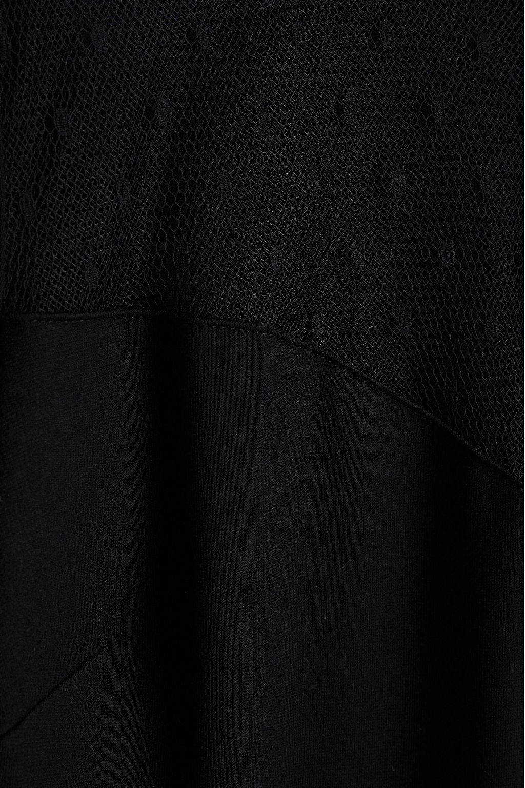REDVALENTINO Point d'esprit-paneled jersey midi dress