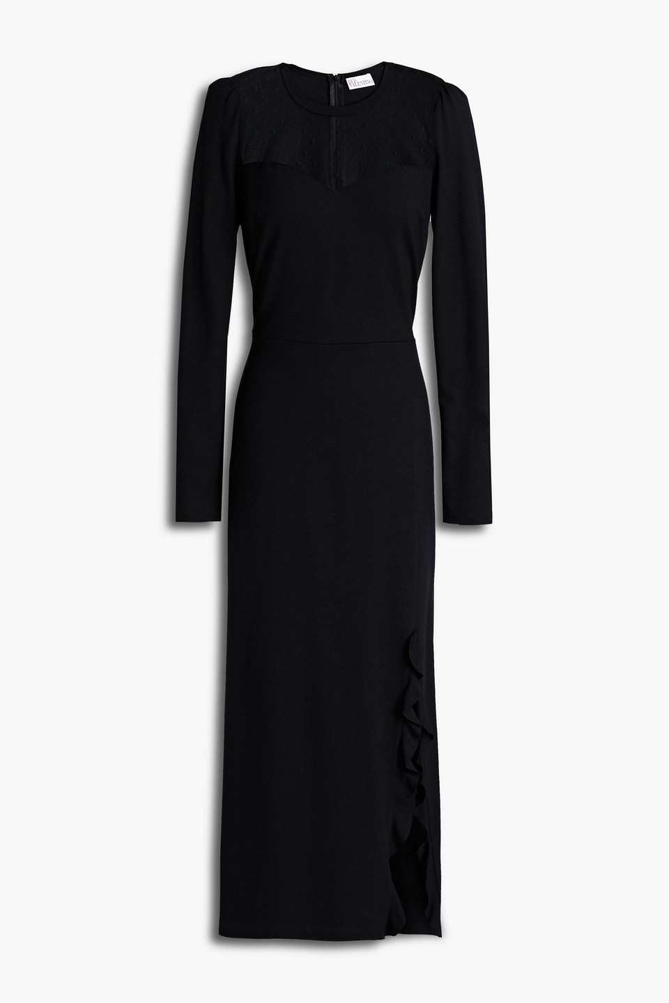 Redvalentino Woman Point D'esprit-paneled Jersey Midi Dress Black Size M