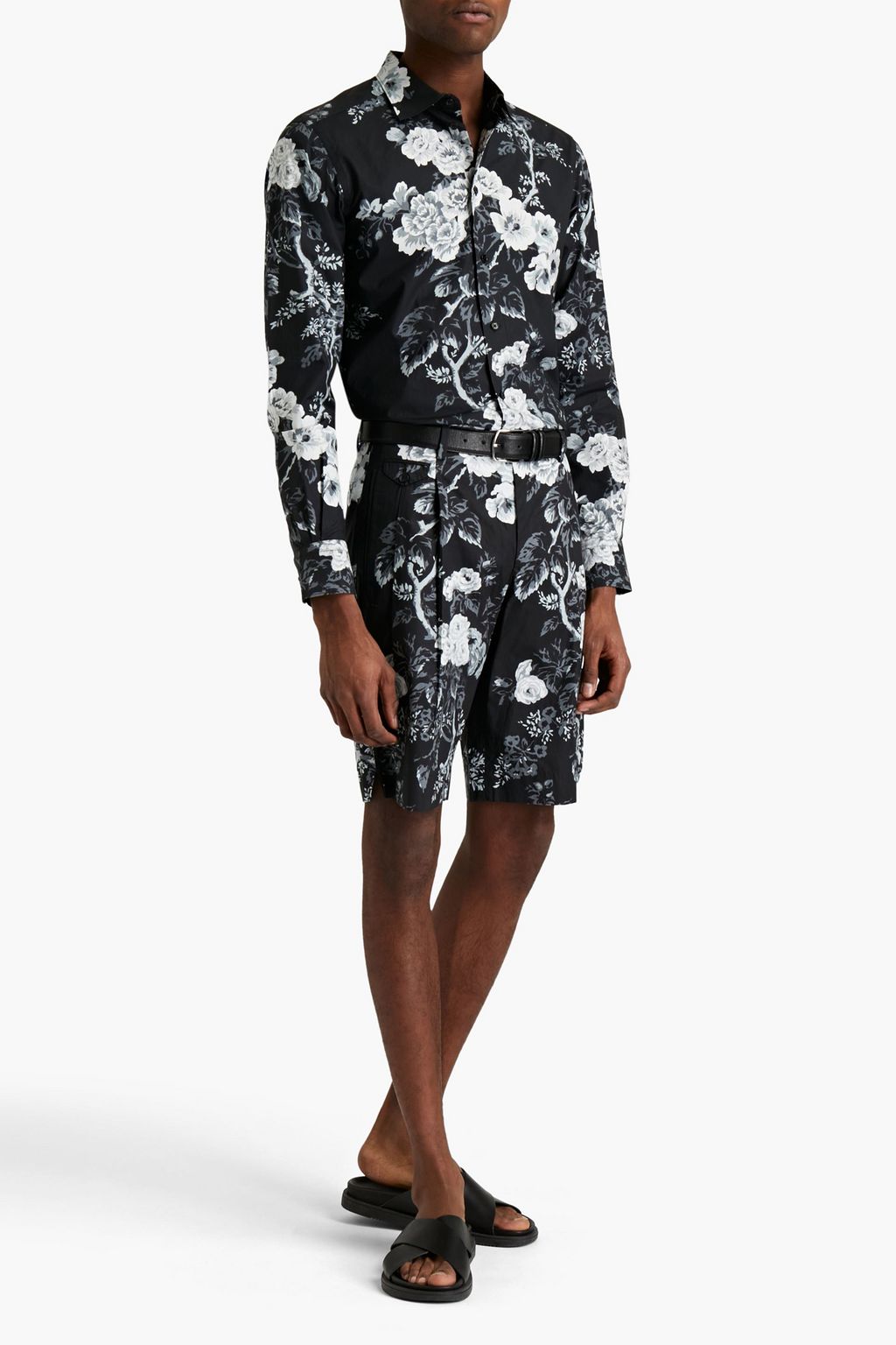 DOLCE&GABBANA Slim-fit floral-print cotton-poplin shirt