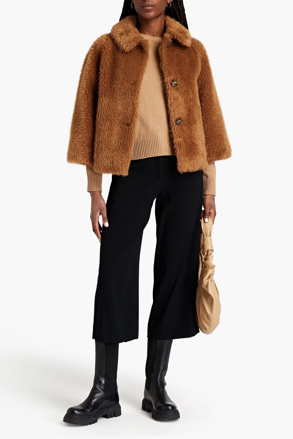 REDVALENTINO Oversized faux fur jacket