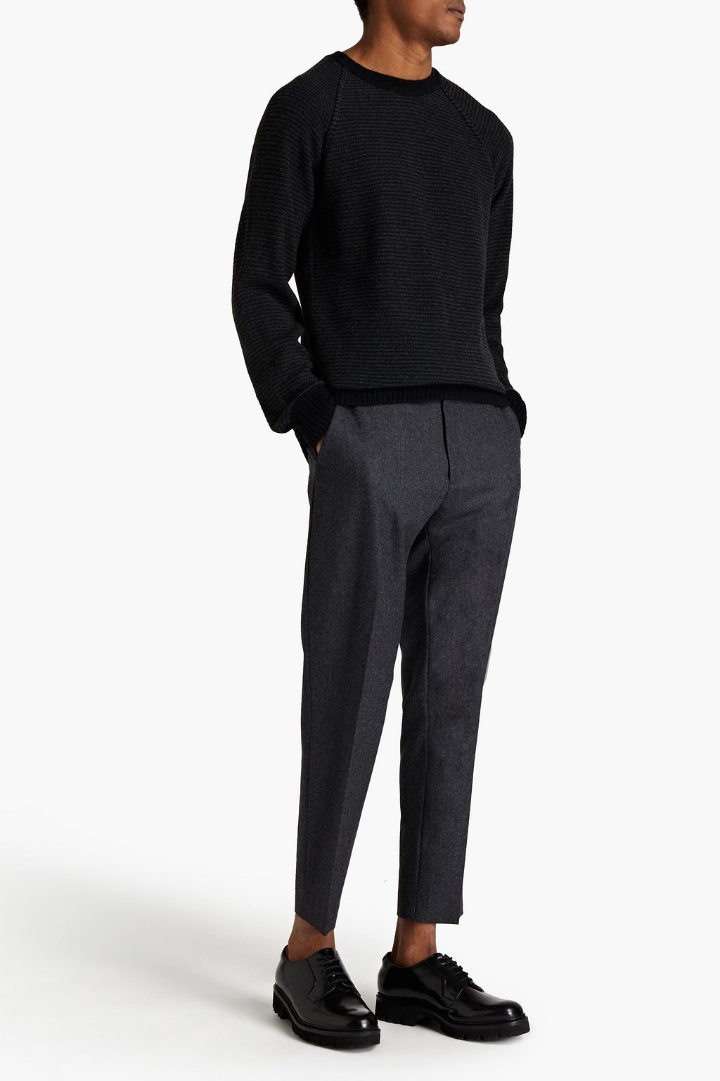 OFFICINE GÉNÉRALE Lars ribbed mélange wool and cashmere-blend sweater
