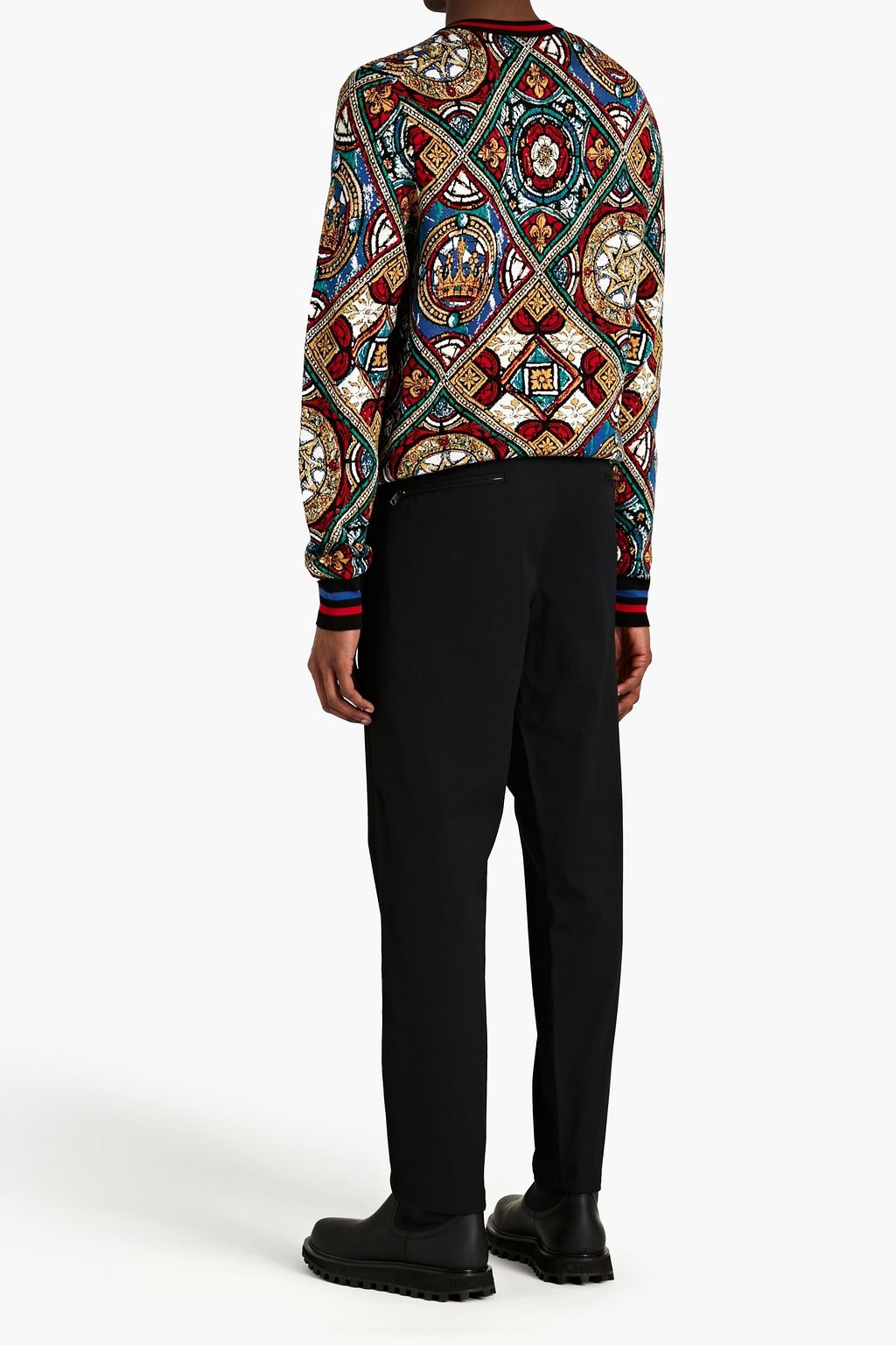 DOLCE&GABBANA Jacquard-knit silk and wool-blend sweater